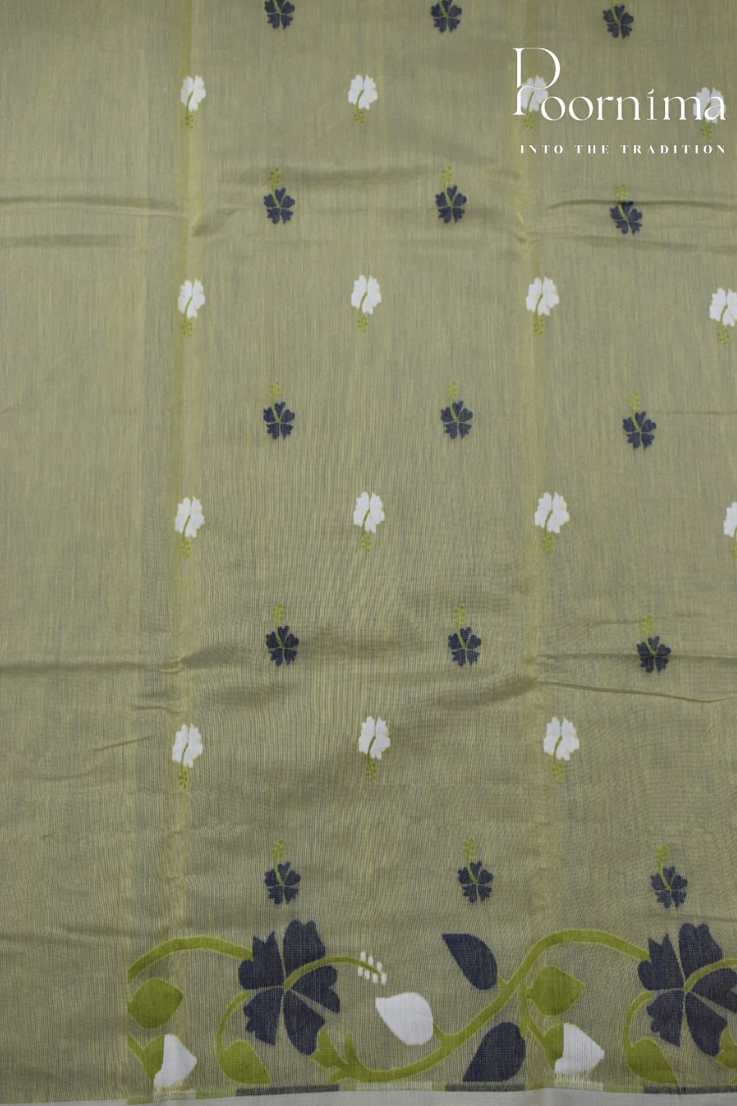 LEMON YELLOW- JAMDANI SAREE
