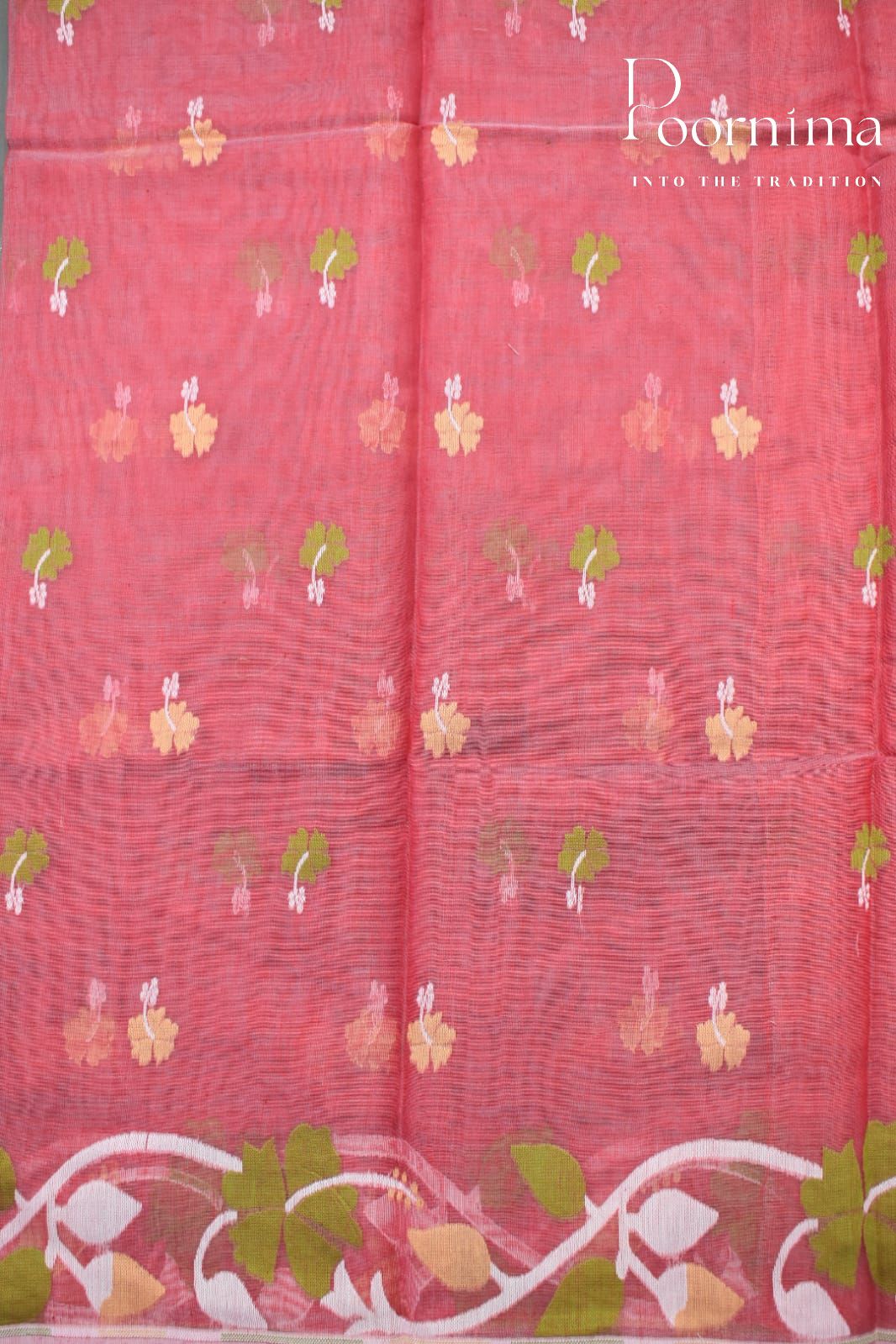 INDIAN RED- JAMDANI SAREE