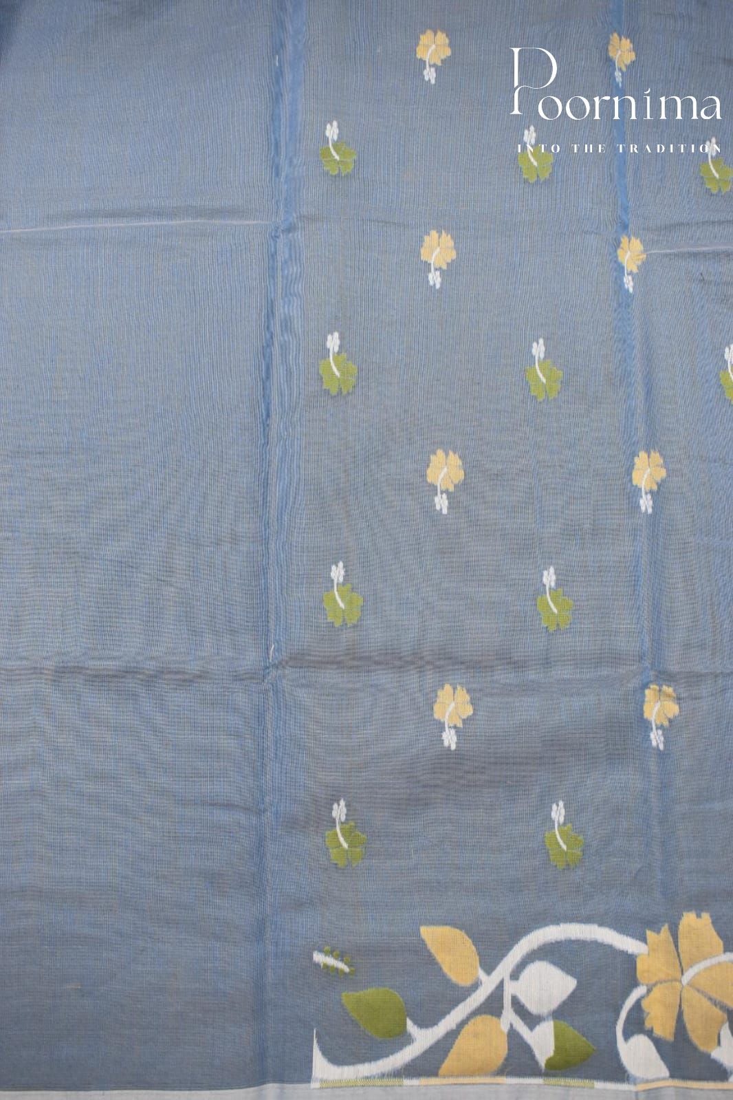 BLUE- JAMDANI SAREE