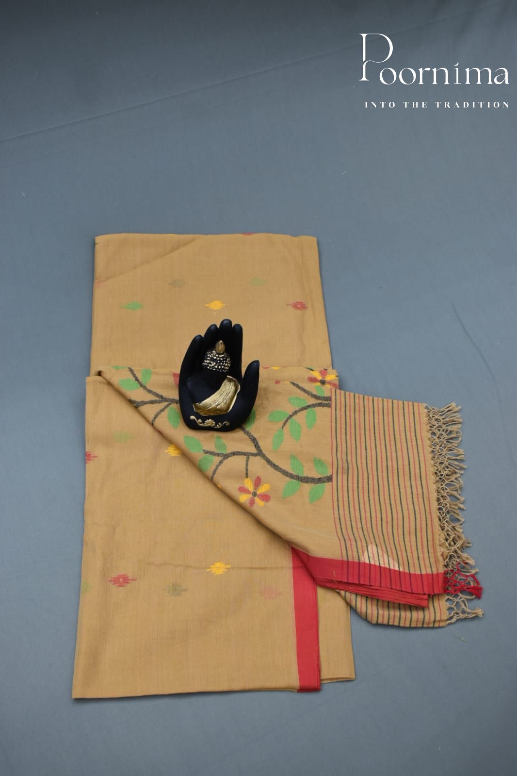 CHINNAMON BROWN- PURE JAMDANI SAREE