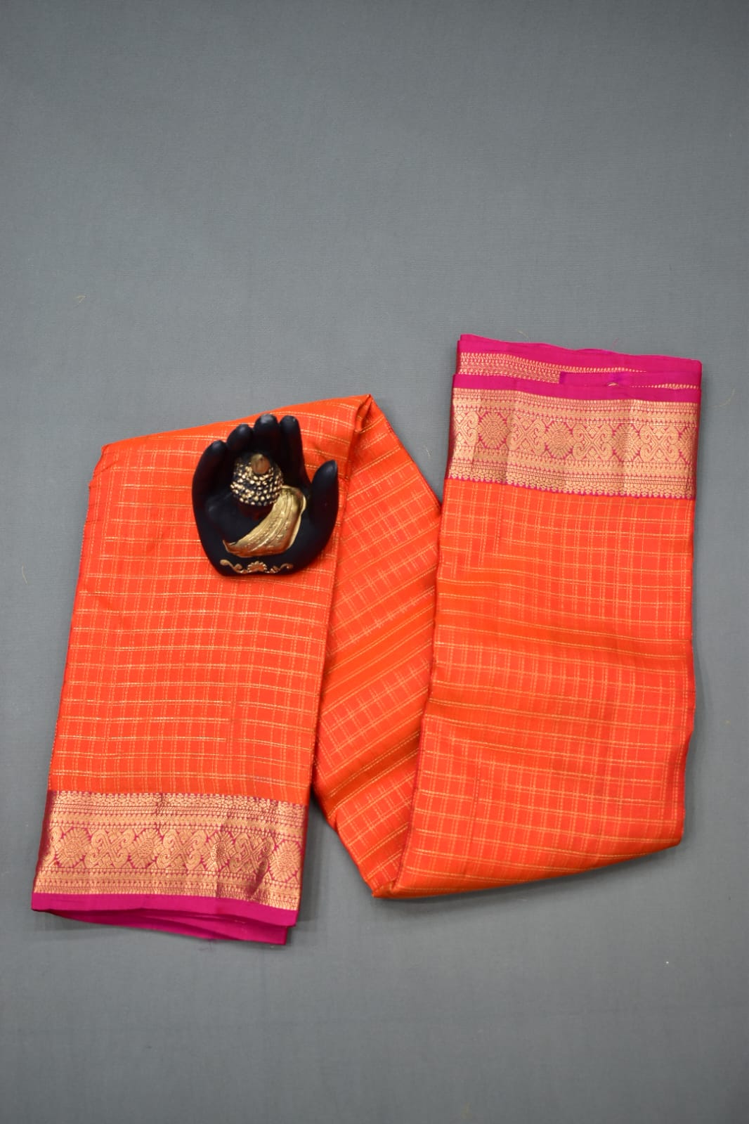 ORANGE- PURE KANJEEVARAM ARNI SILK SAREE