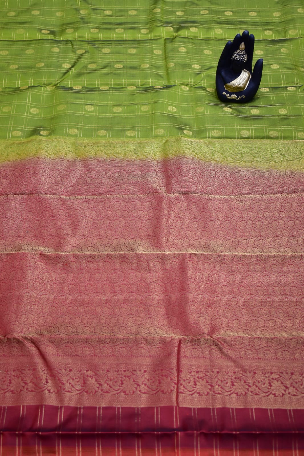 OLIVE GREEN- PURE KANJEEVARAM ARNI SILK SAREE