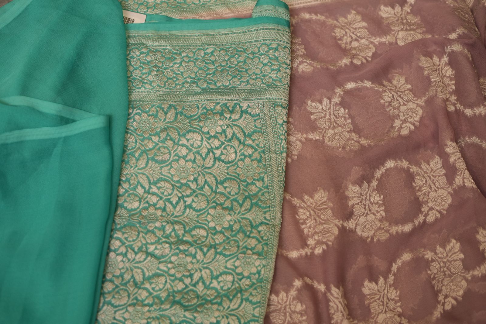 KHADDI GEORGETTE SAREE - ONION PINK