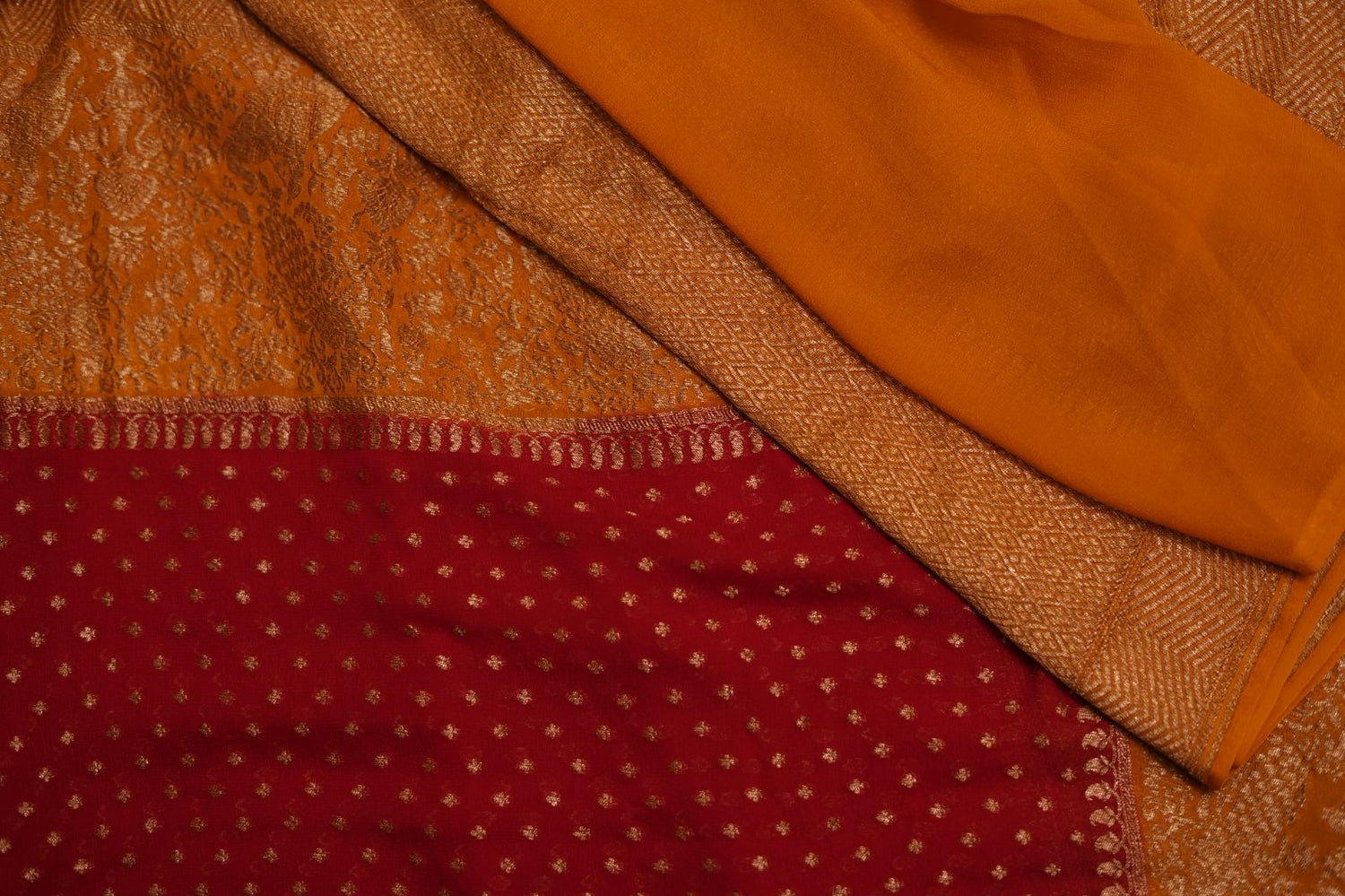 KHADDI GEORGETTE SAREE-RED