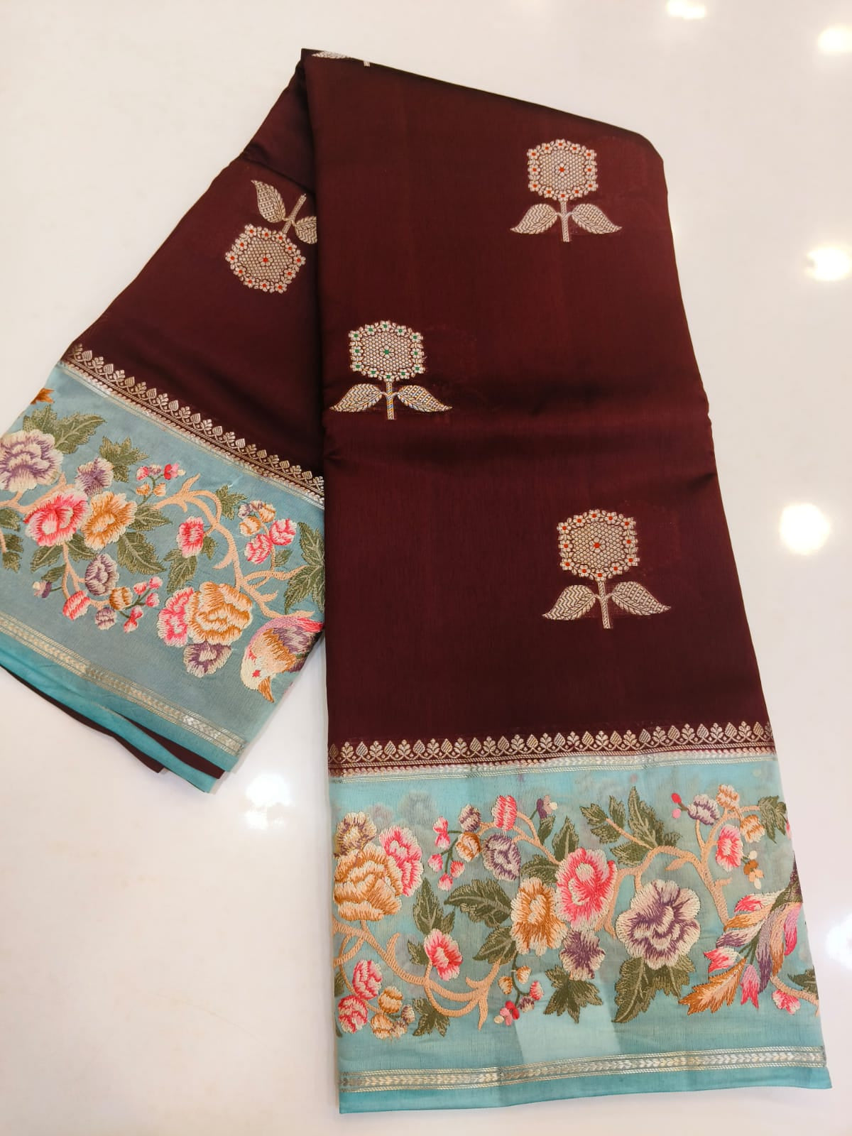CHANDERI SILK PETIT WORK SAREE