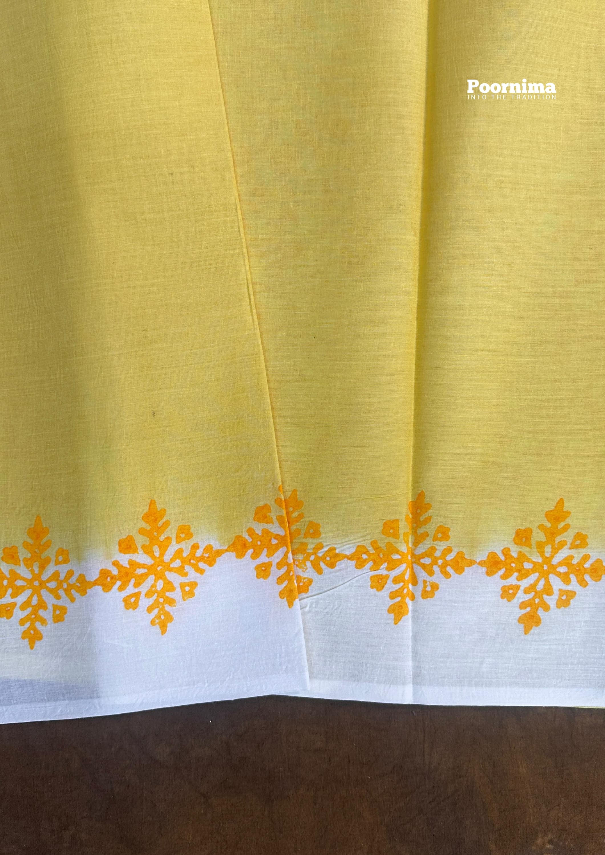 LEMON YELLOW AND CREAM ALLOWER PRINTYS MUNGA COTTON