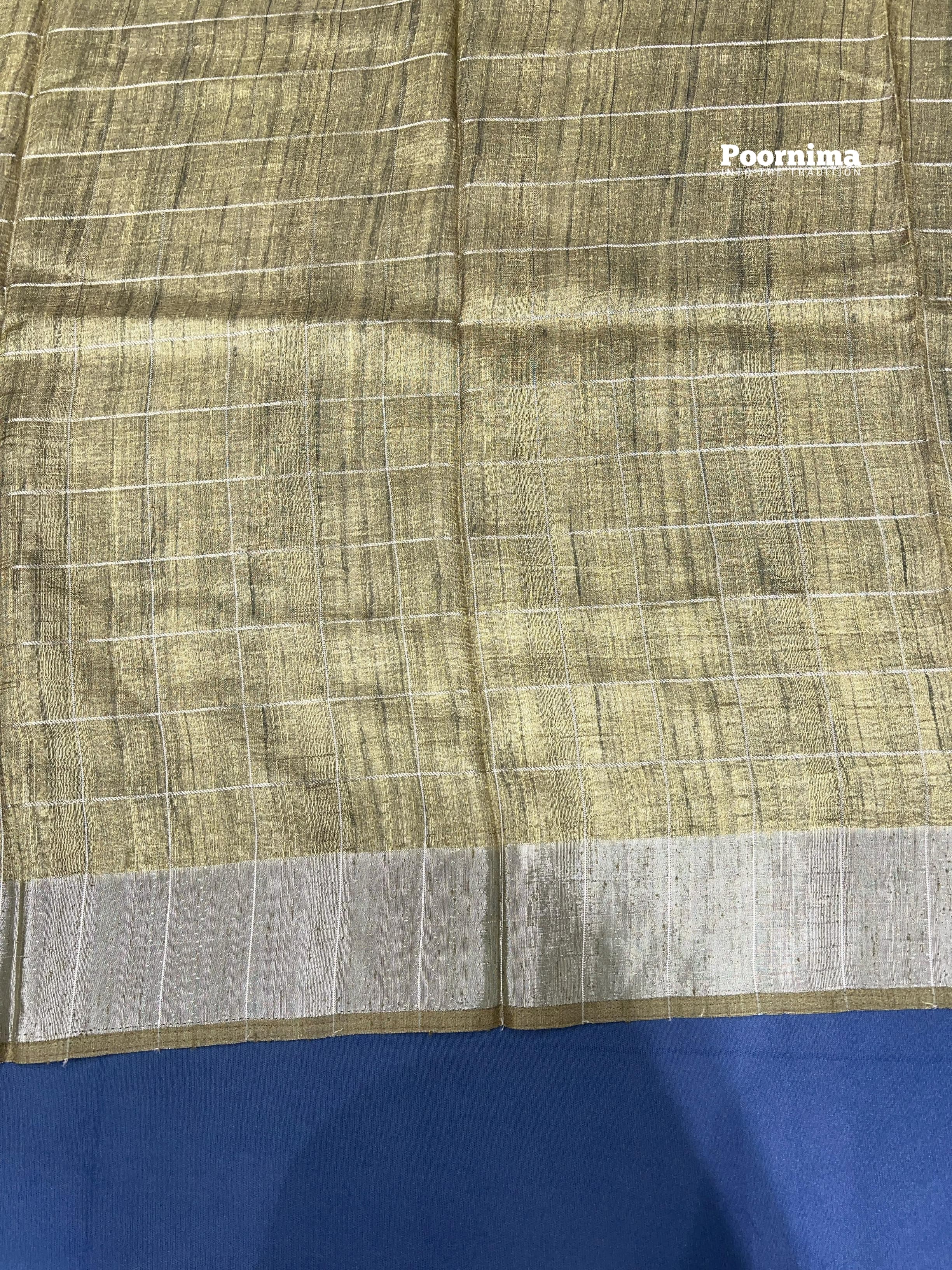 THUSSER WITH ALL OVER SAREE WITH FLOWERS DESIGHN LIGHT YELOOW COLUR