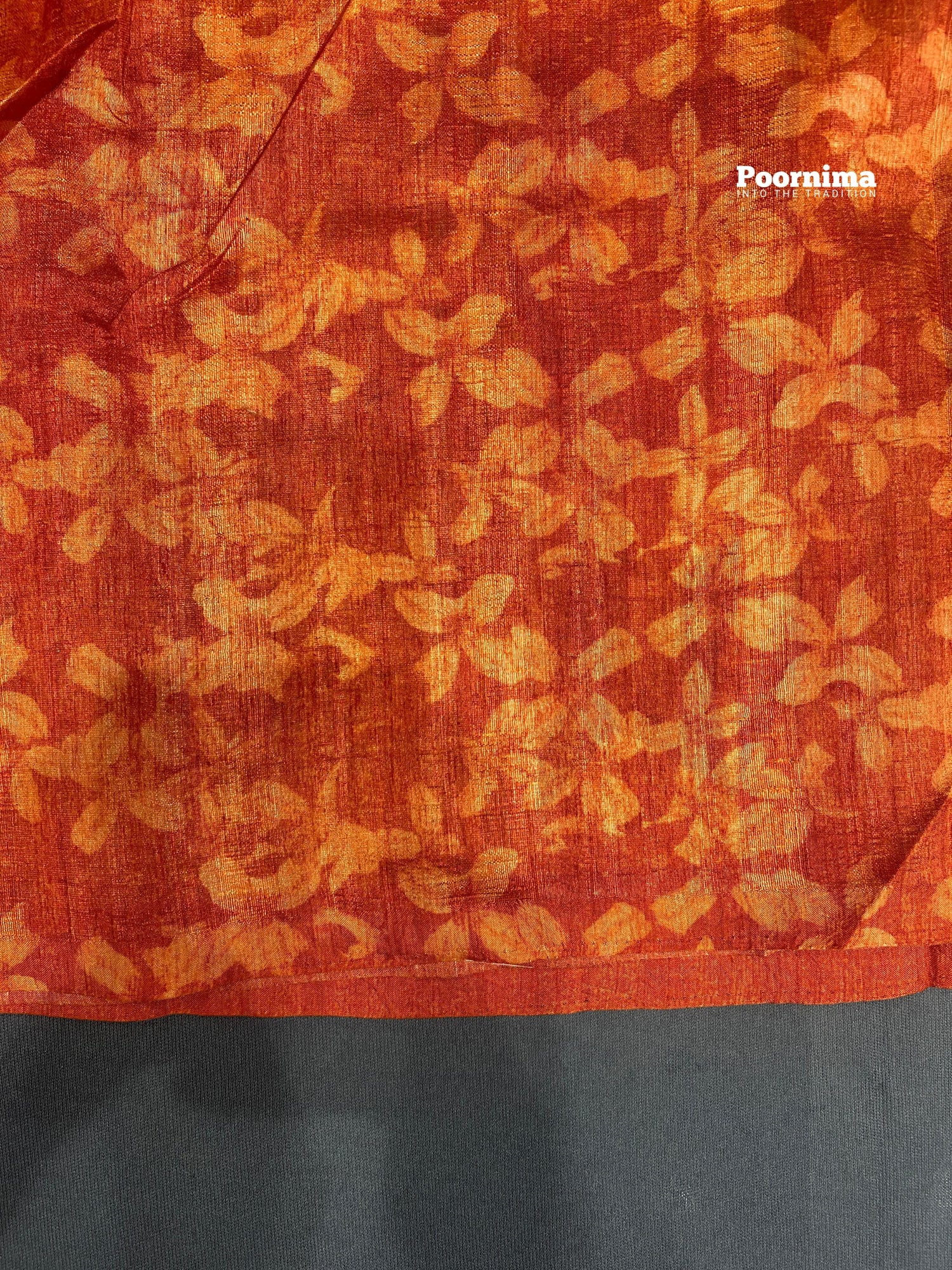 TUSSAR WITH PINK SHADE AND ORANGE GRAND BORDER