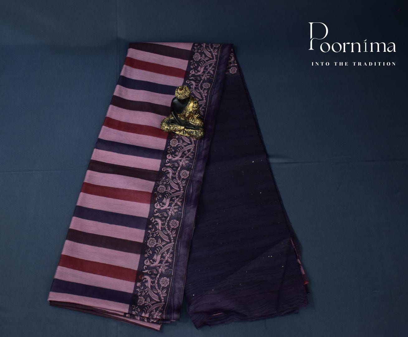 TUSSAR SAREE WITH WINE COLOUR COMBINATION