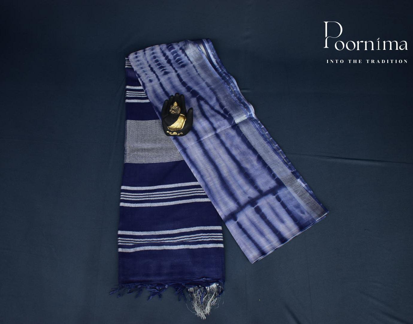 THUSUR SAREE WITH BLUE LINES