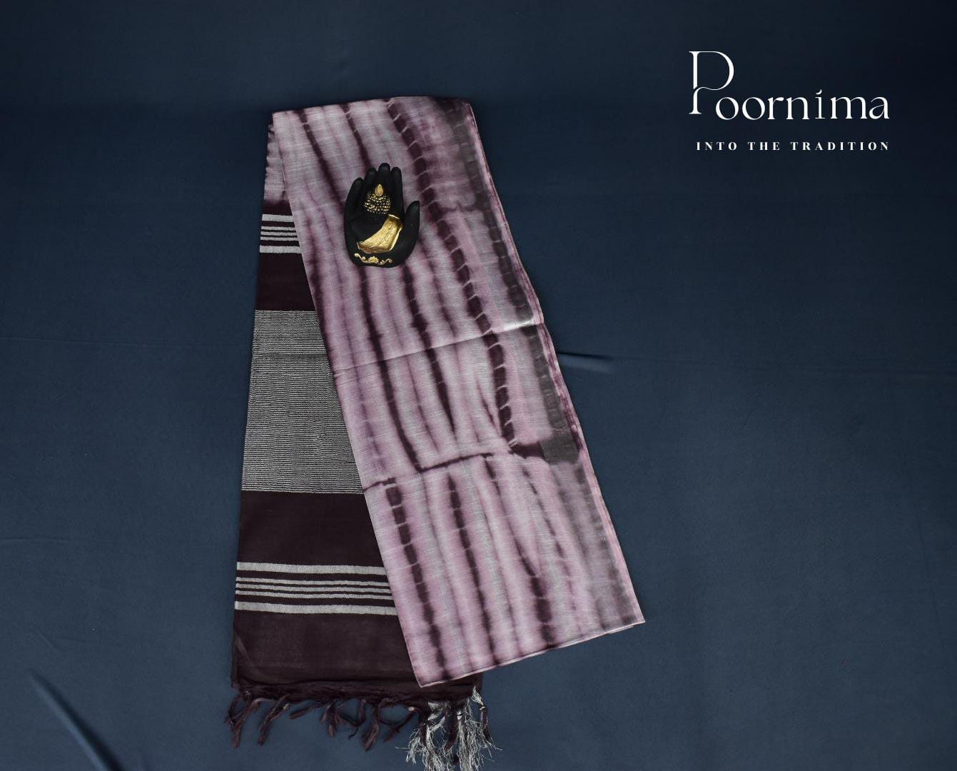 TUSSAR SAREE WITH LIGHT PINK AND WINE COLOUR COMIBINATION