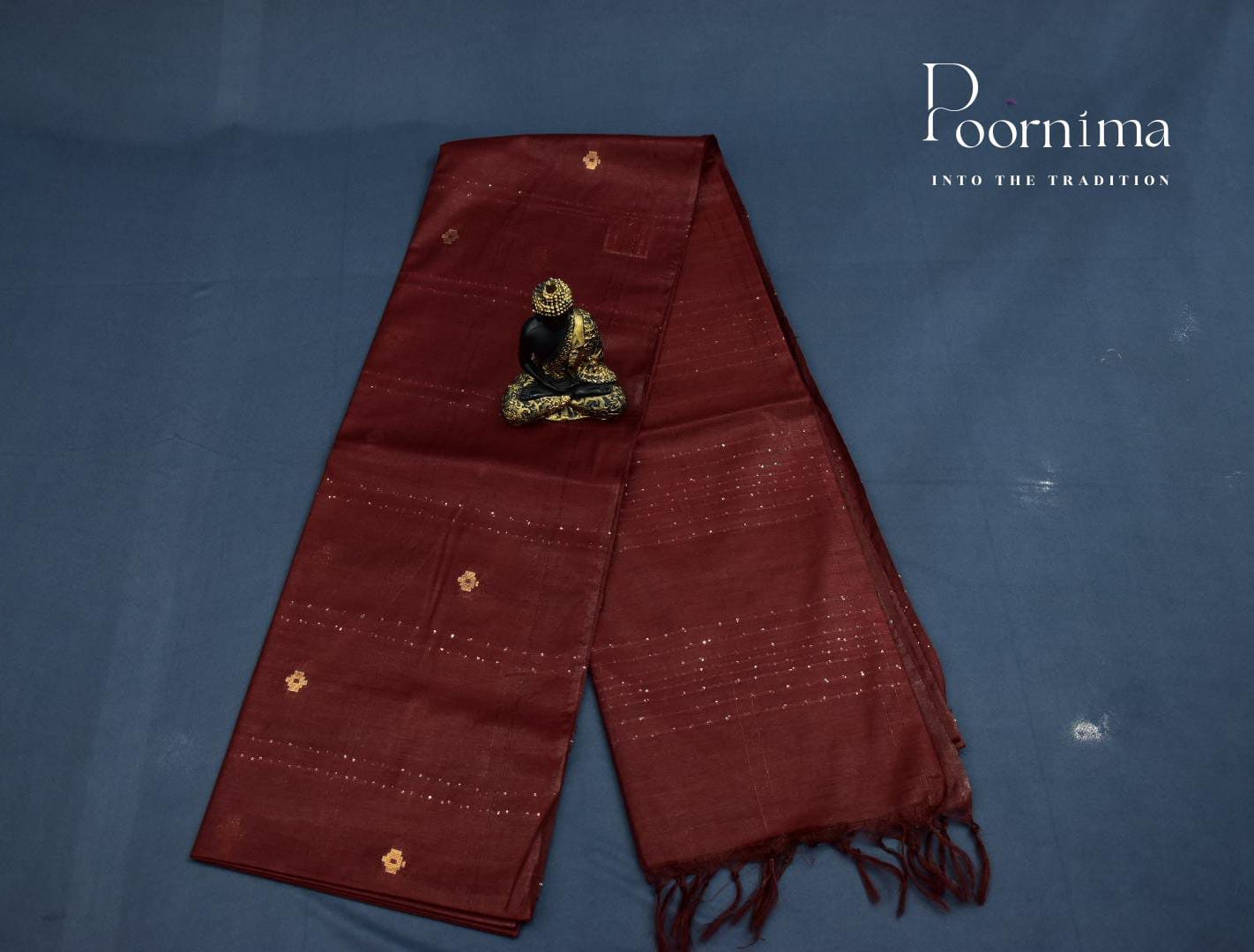 TUSSAR WITH MARRON COLOUR COMBINATION