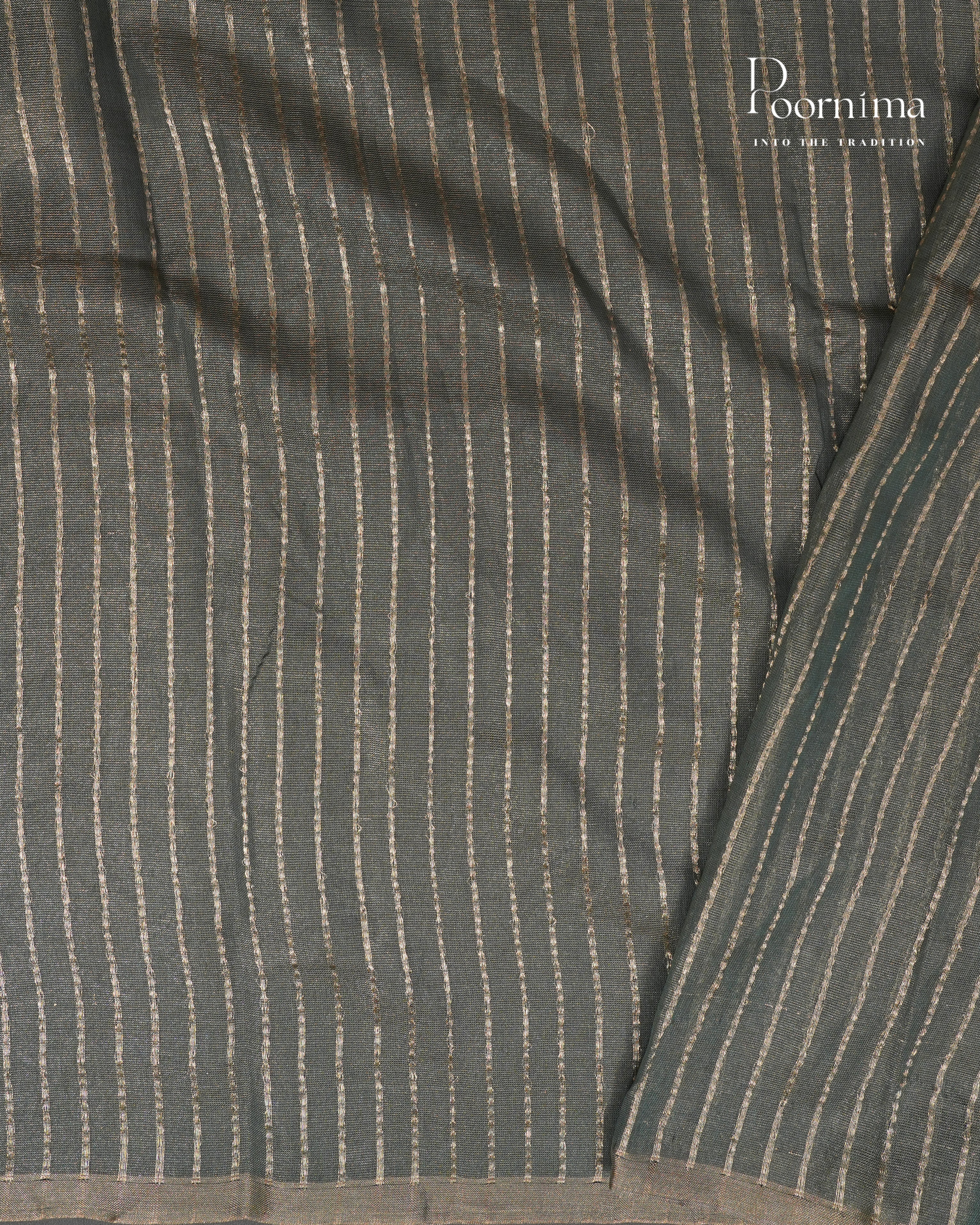 SEA BLUE - CHANDERI TISSUE SAREE WITH LOTUS BUTTI WOVEN