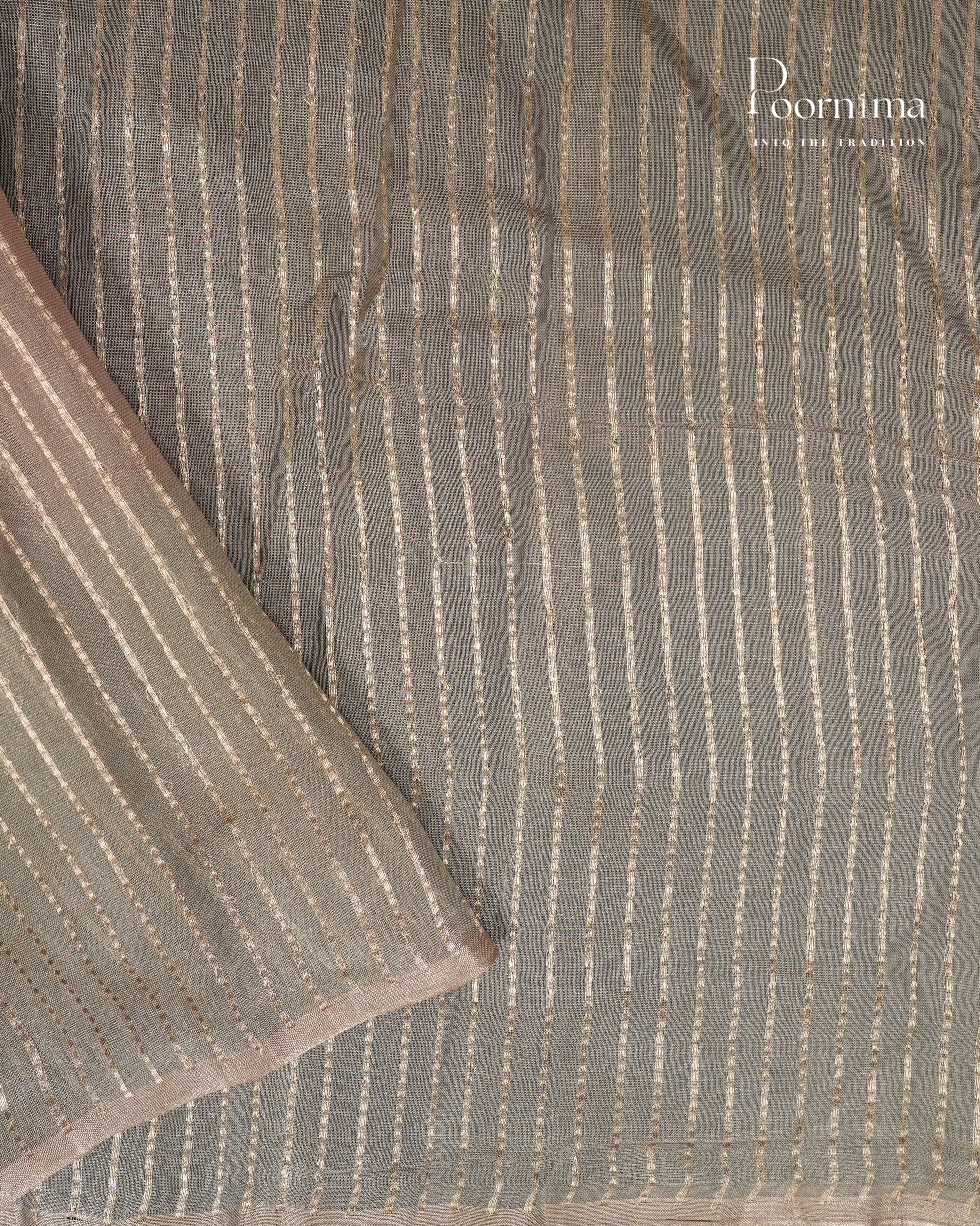 GREY- CHANDERI TISSUE SAREE WITH WOVEN BUTTI ALL OVER