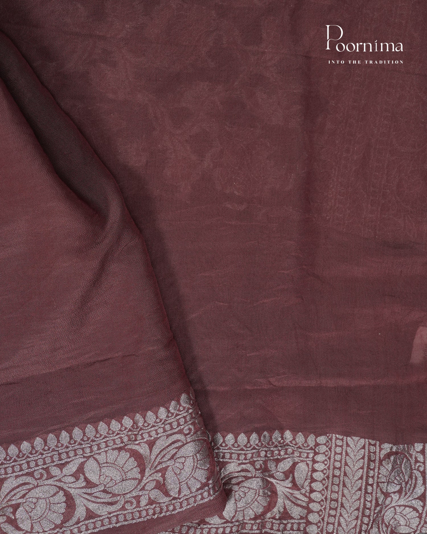 ONION PINK- BENARASI CRUSHED GEORGETTE SAREE WITH ALL OVER ZARI WOVEN