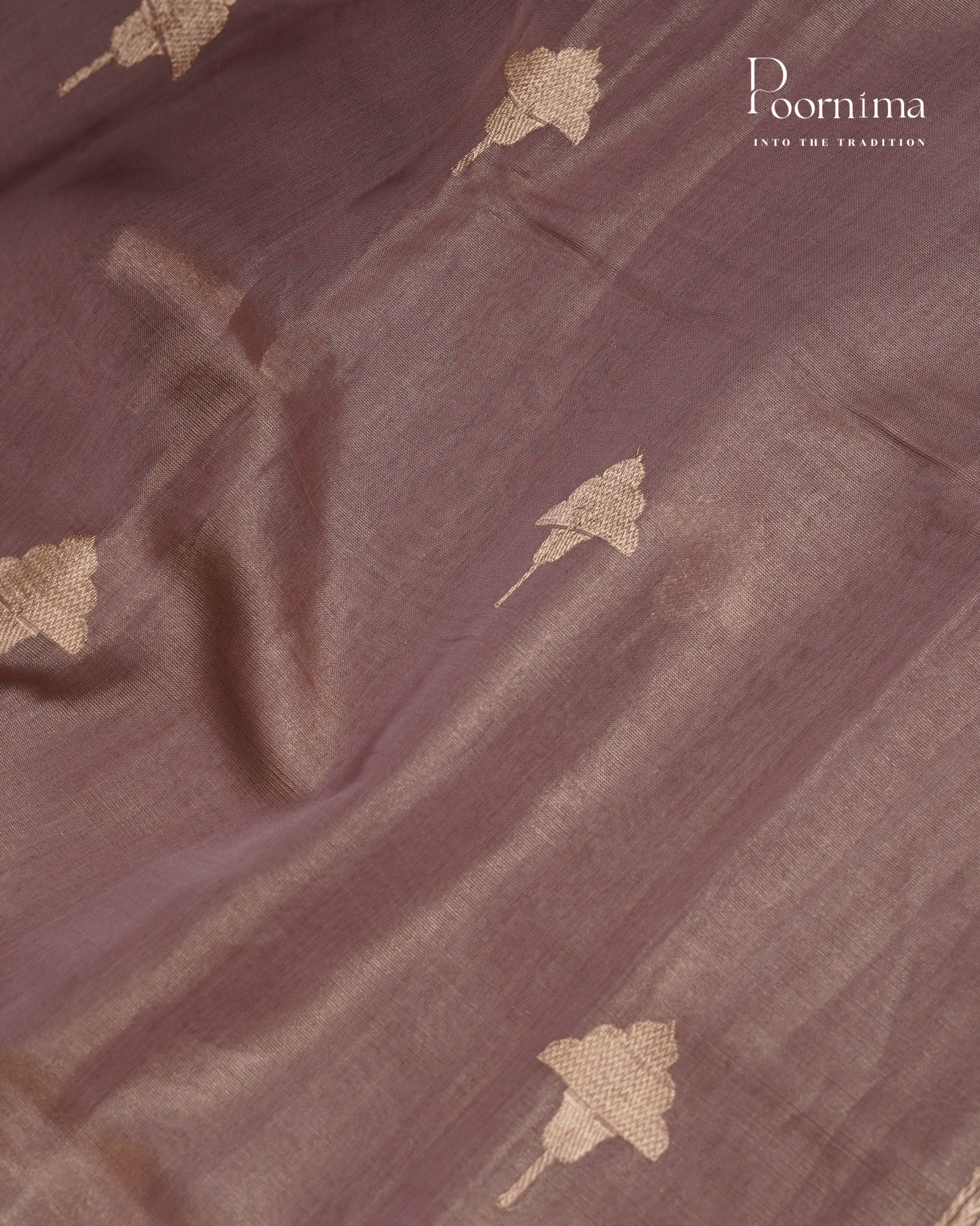 ONION PINK- CHANDERI TISSUE SAREE WITH WOVEN BUTTI ALL OVER
