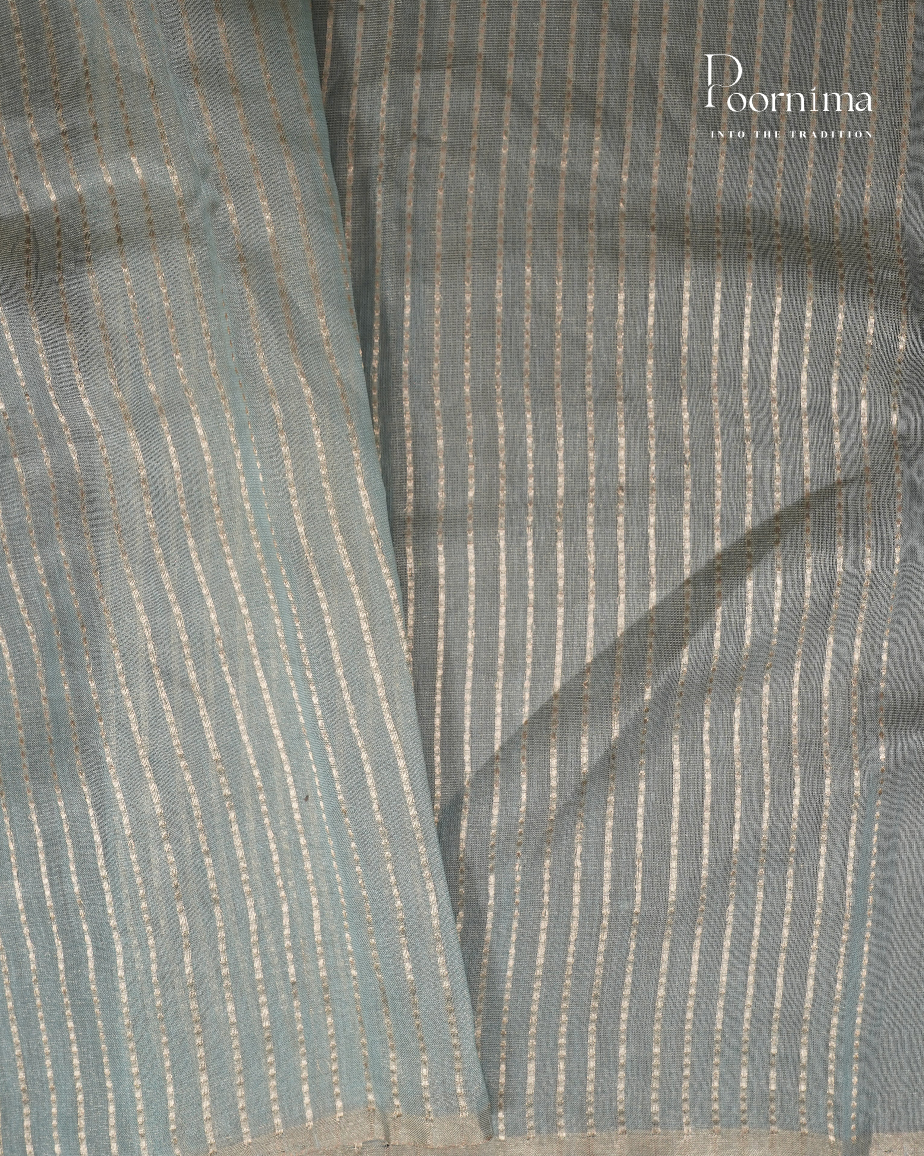 BLUE - CHANDERI TISSUE SAREE WITH WOVEN BUTTI ALL OVER