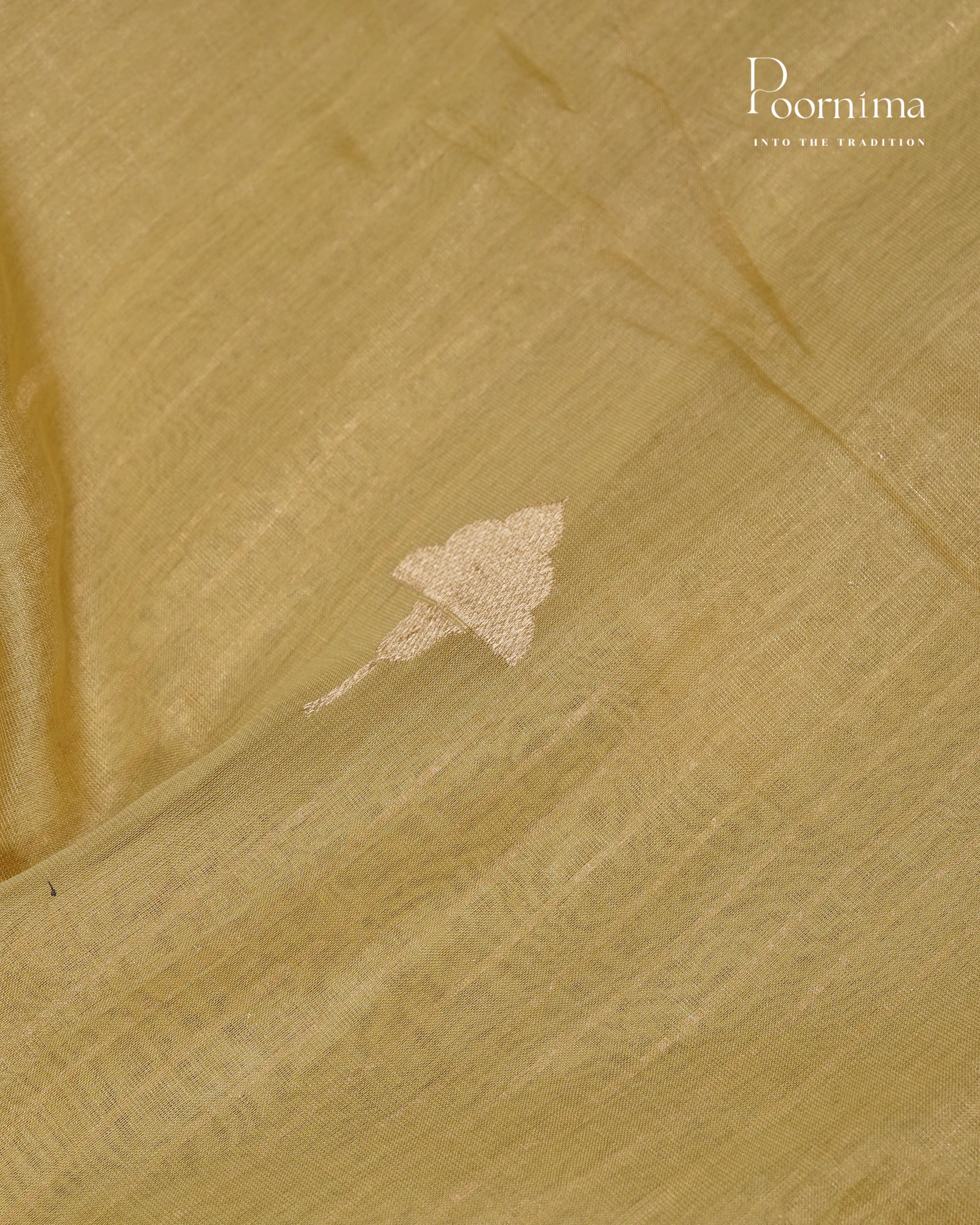 YELLOW - CHANDERI TISSUE SAREE WITH WOVEN BUTTI ALL OVER