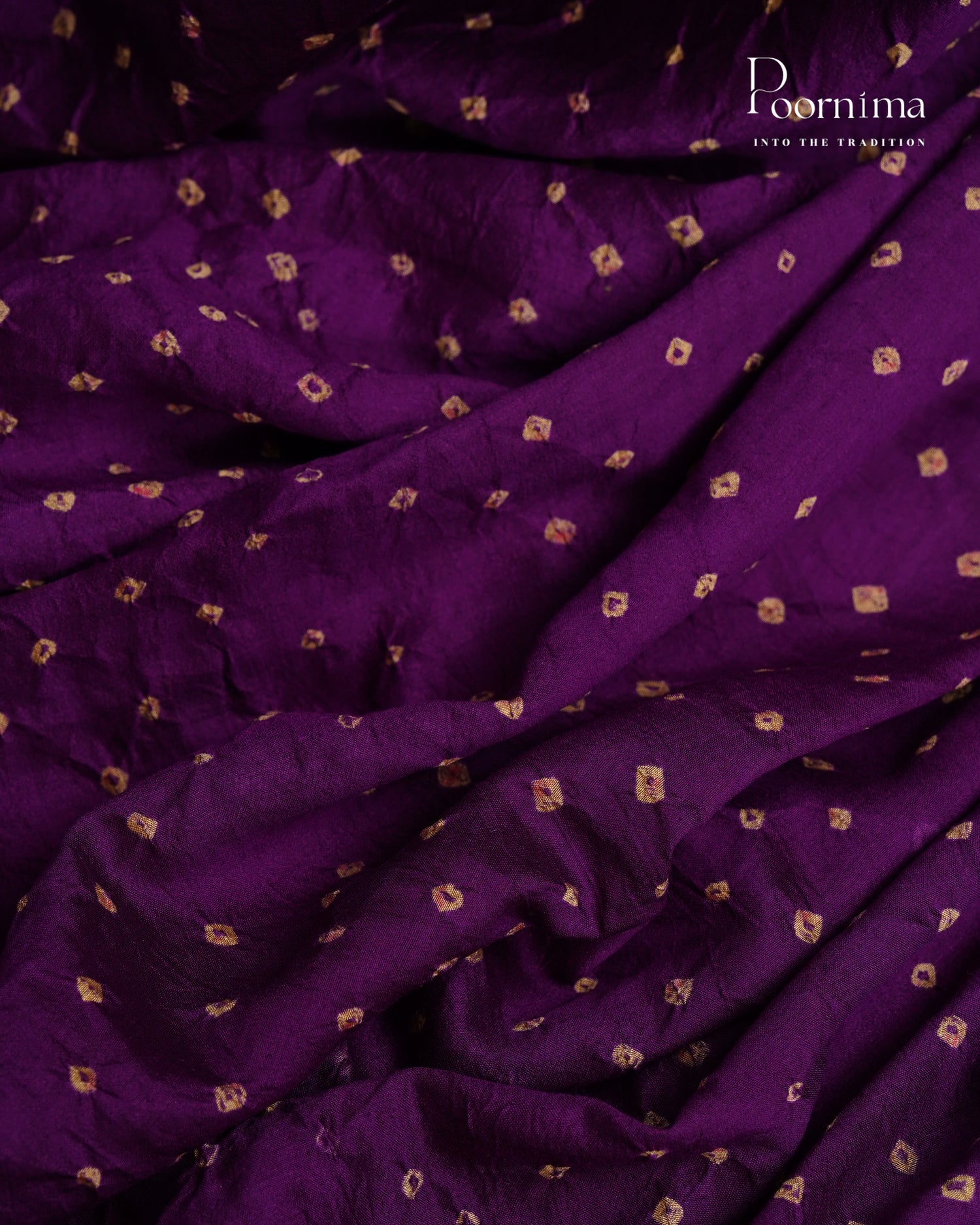 GICHA TUSSAR SAREE WITH BANDINI DYEING IN VOILET COLOUR|