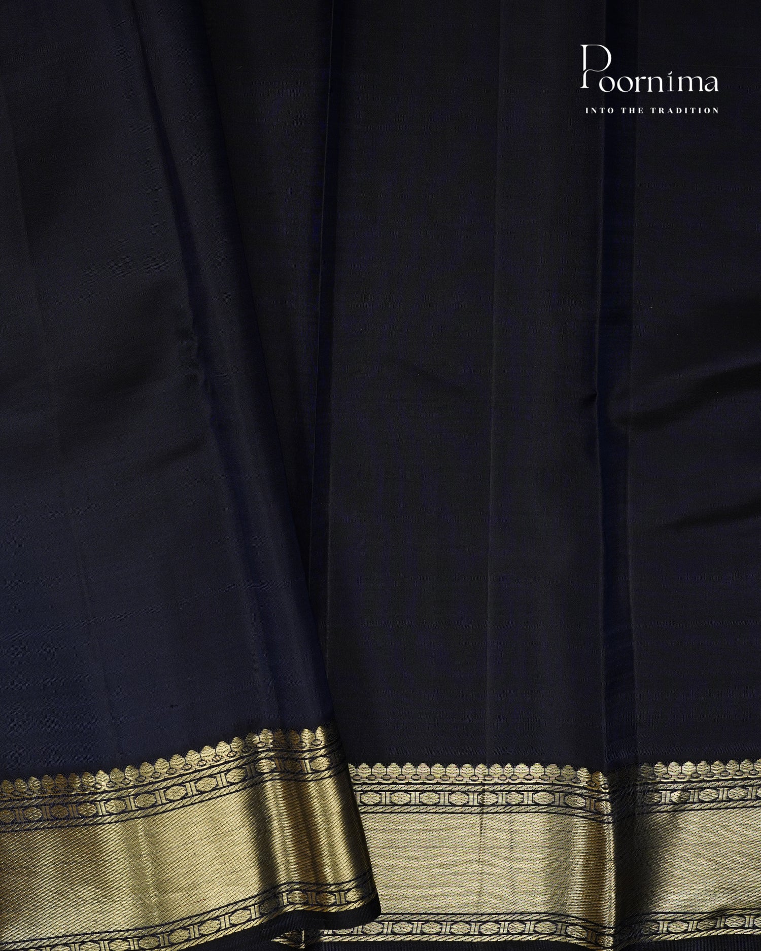 PURE KANJIVARAM SILK SAREE IN BLUE AND BLACK WITH ZARI BUTTI WOVEN || VINTAGE COLLECTION