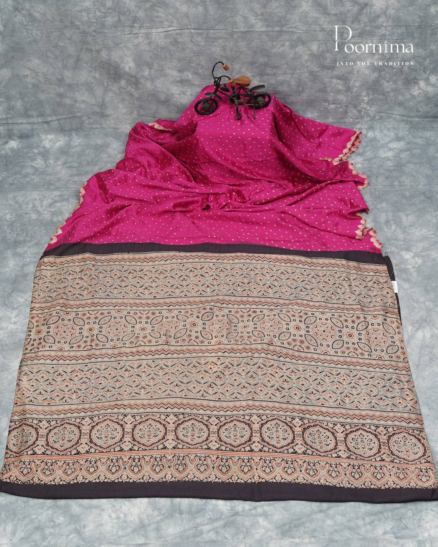 GICHA TUSSAR WITH BANDINI DYING IN PINK COLOUR