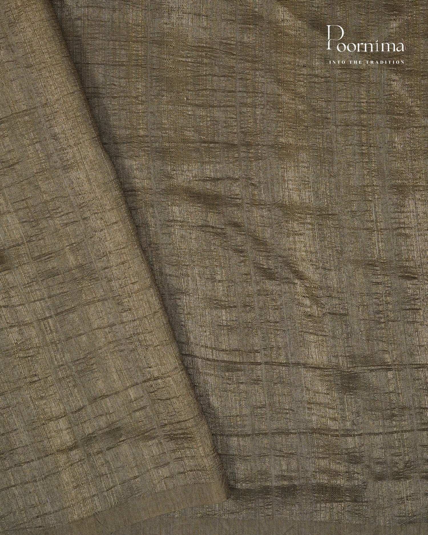 WHITE & MEHANDHI GREEN- SEMI TUSSAR SAREE WITH ALLOVER DIGITAL PRINTS AND FOIL PRINTS