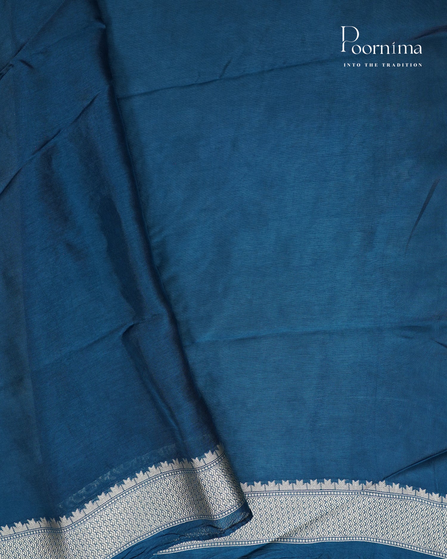 TUSSAR GRORGETTE SAREE WITH MEENAKARI PALLU IN BLUE COLOUR