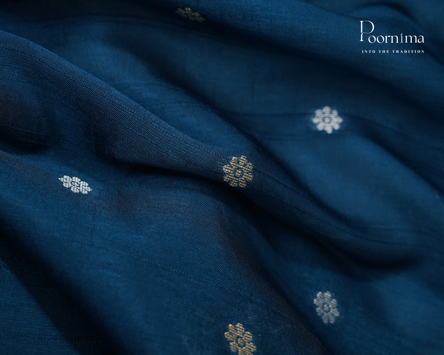 TUSSAR GRORGETTE SAREE WITH MEENAKARI PALLU IN BLUE COLOUR