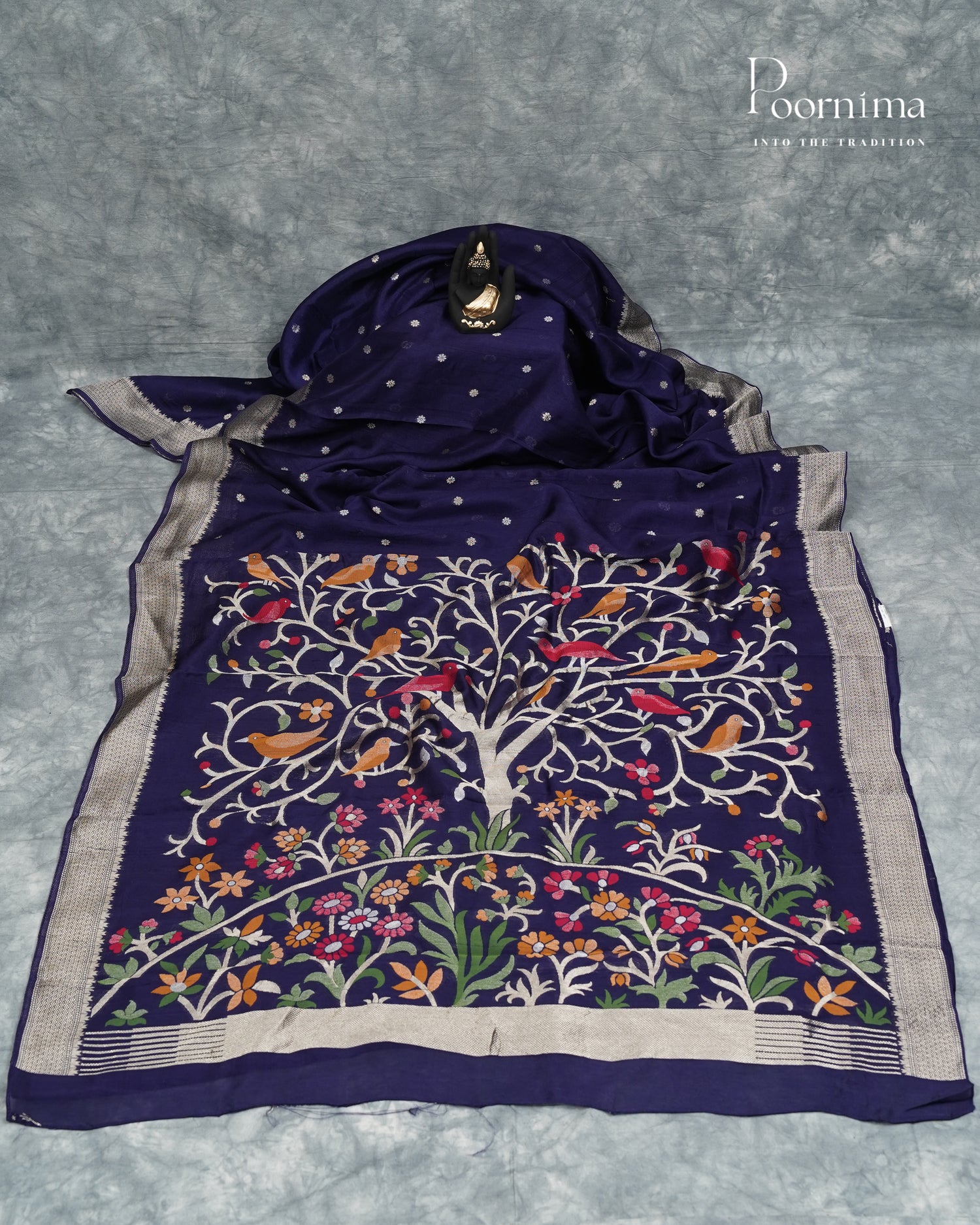 TUSSAR GEORGETTE SAREE IN VIOLET COLOUR