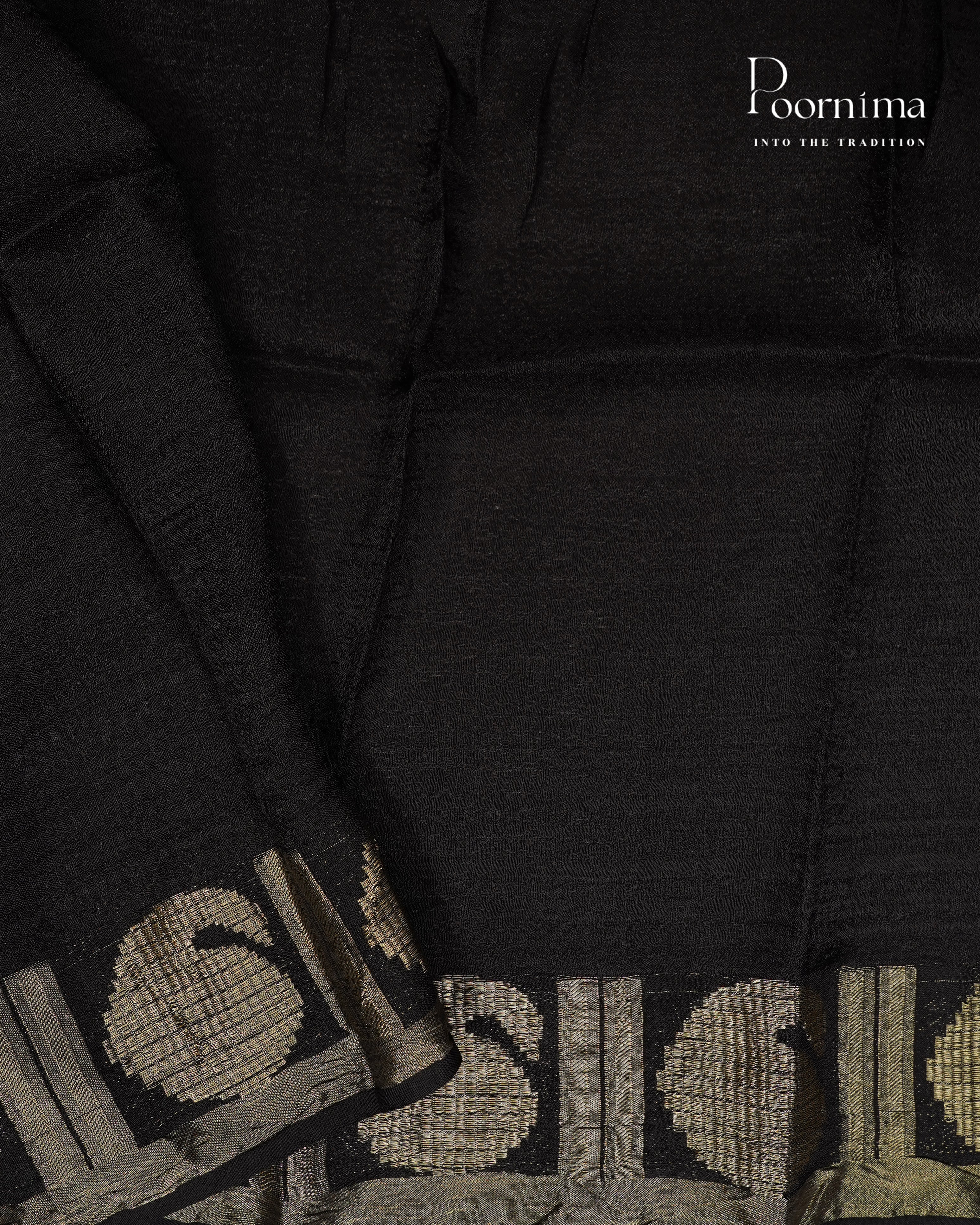 RED & BLACK - JUTE GEORGETTE SAREE WITH ALLOVER TIE-DYE DESIGN AND GOLD ZARI BORDER