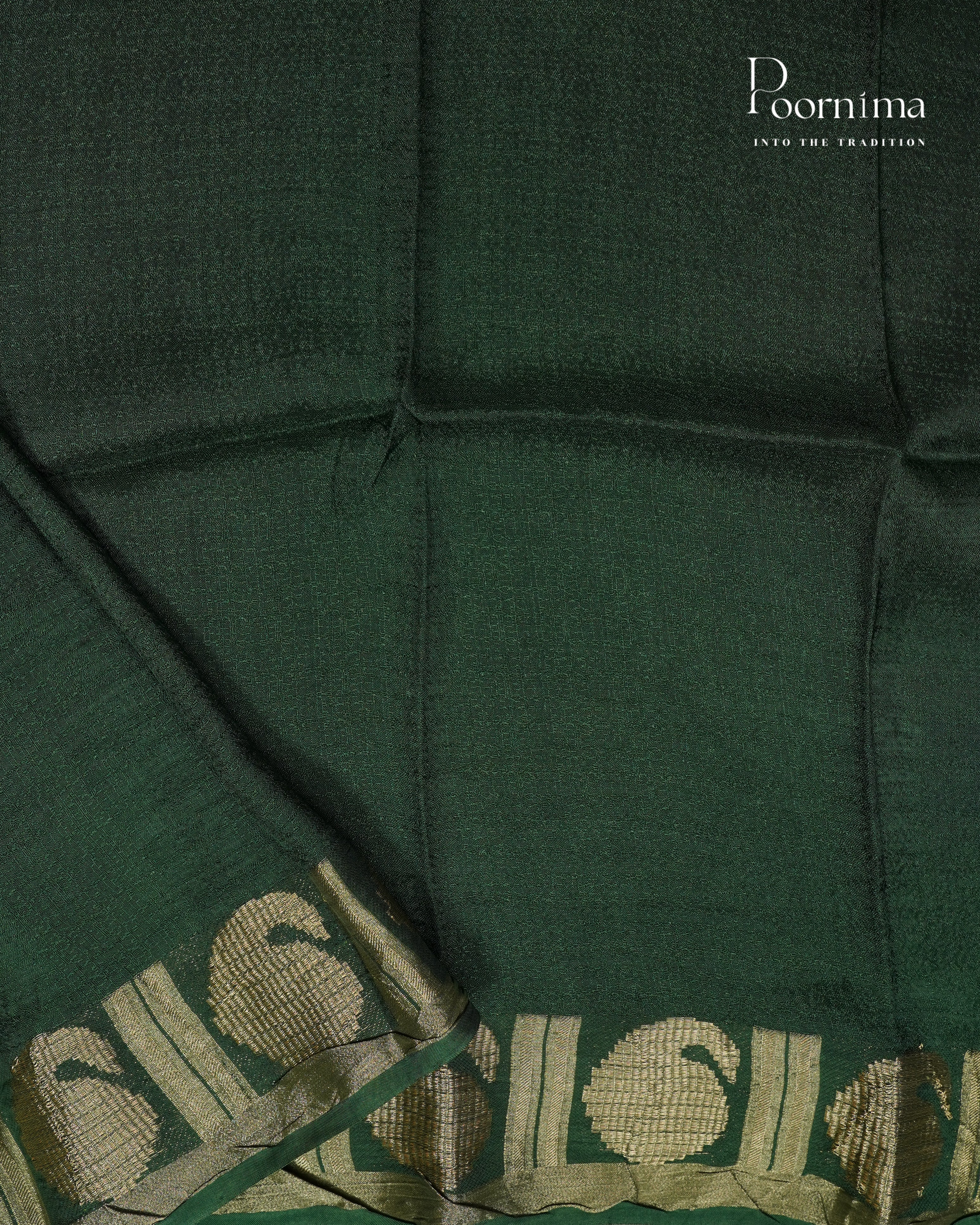 PISTA GREEN & DARK GREEN - JUTE GEORGETTE SAREE WITH ALLOVER TIE-DYE DESIGN AND GOLD ZARI BORDER