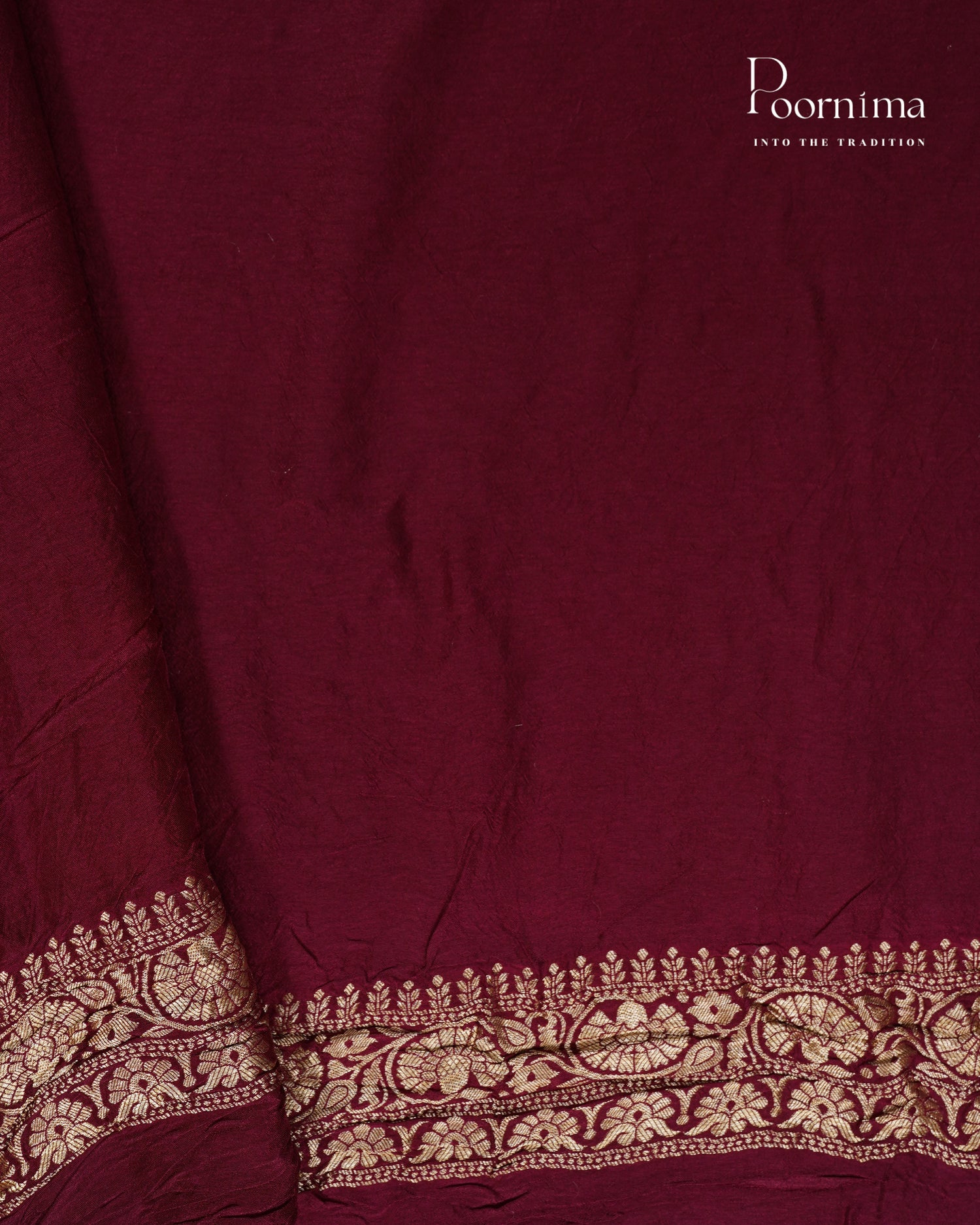 Tussar Georgette Sraee Maroon combination with Zari woven all over