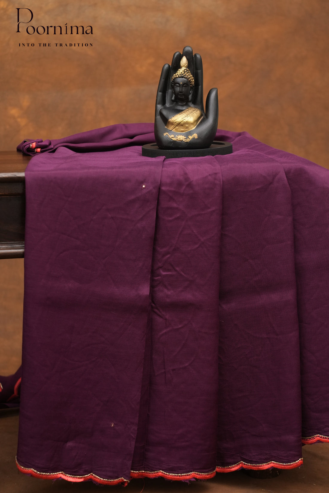 MANGALAGIRI HAND PRINTED SAREE-WINE