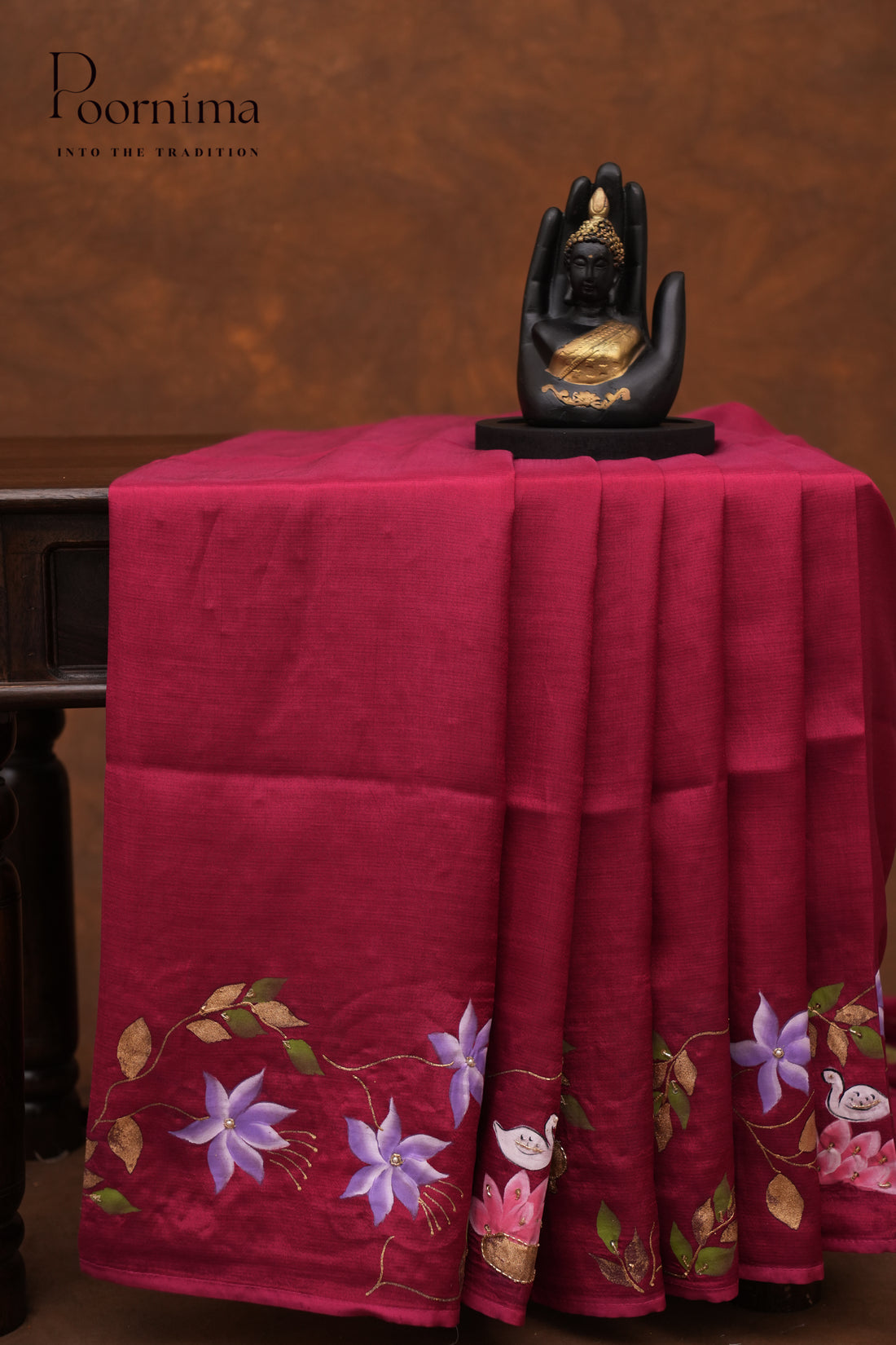 MANGALAGIRI HAND PRINTED SAREE- PINK