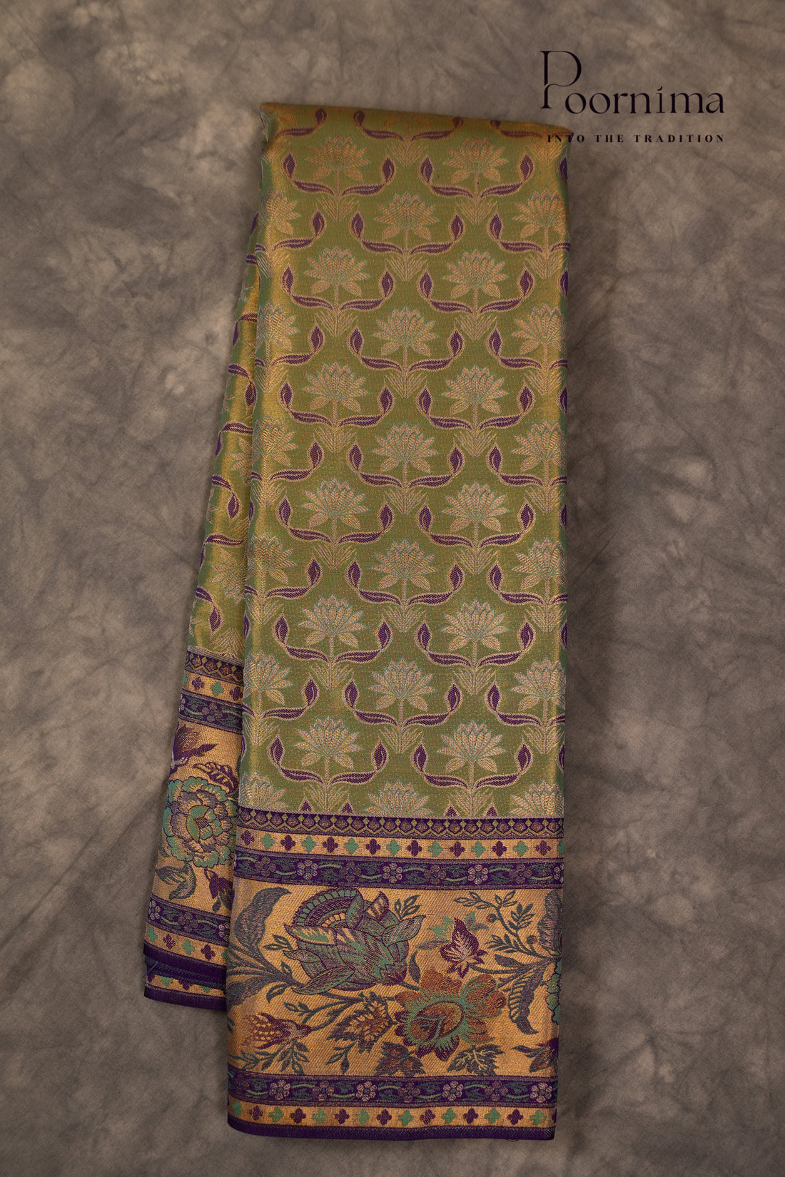 VINTAGE KANJEEVARAM -PISTA GREEN