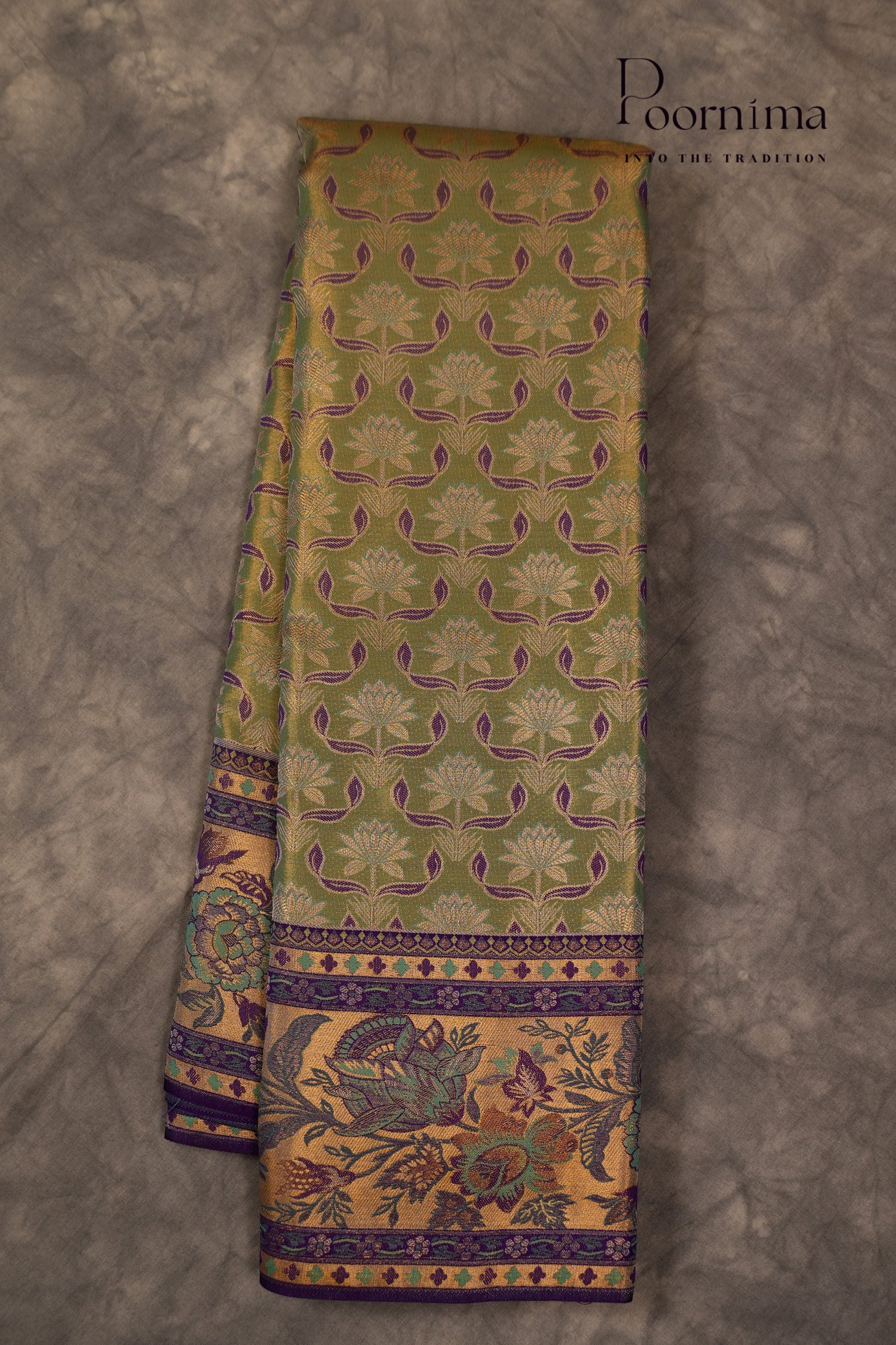 VINTAGE KANJEEVARAM -PISTA GREEN