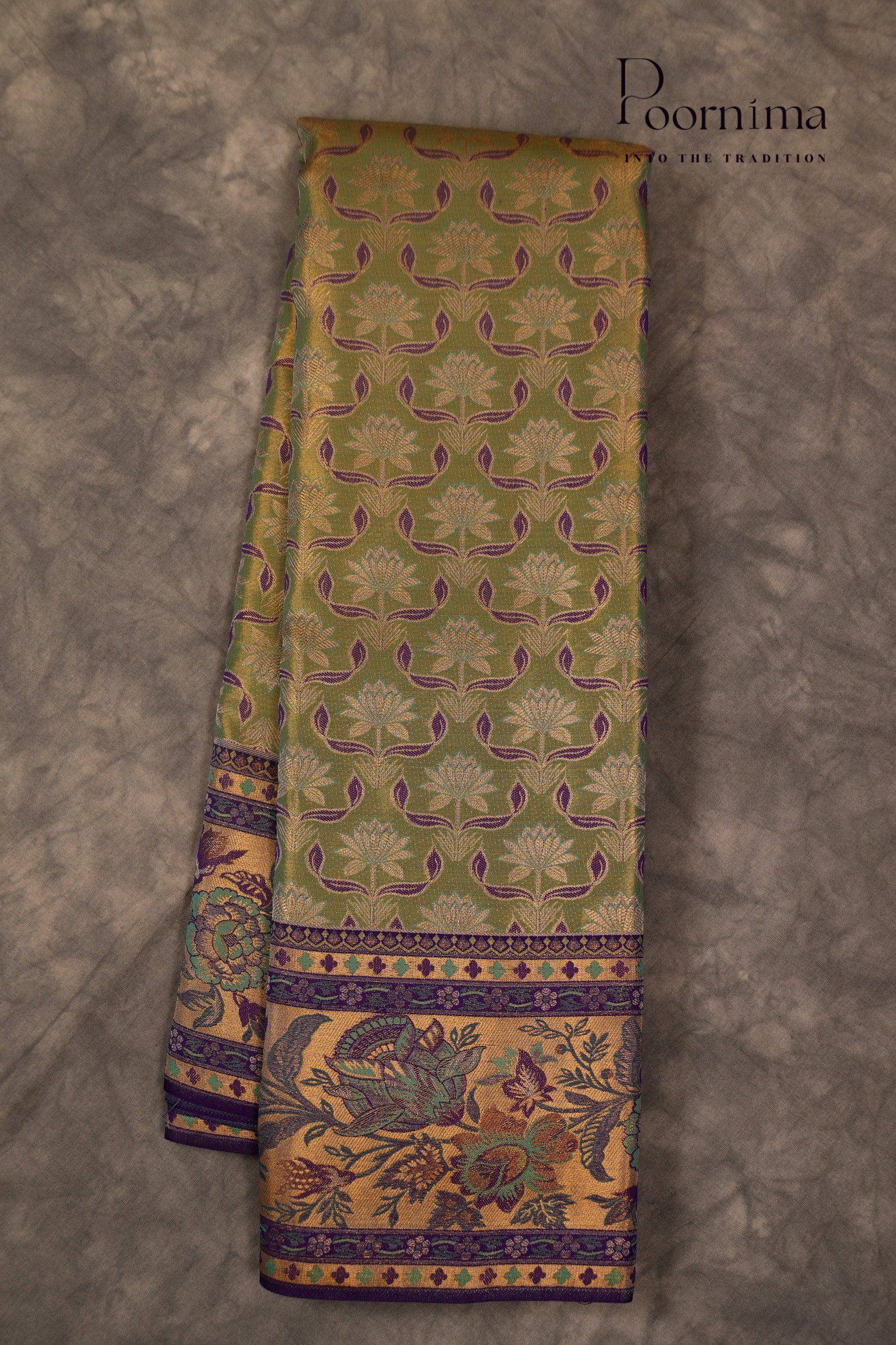 VINTAGE KANJEEVARAM -PISTA GREEN