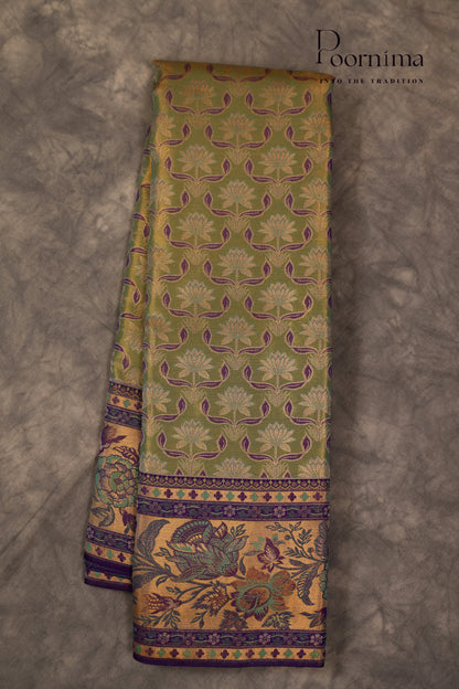 VINTAGE KANJEEVARAM -PISTA GREEN