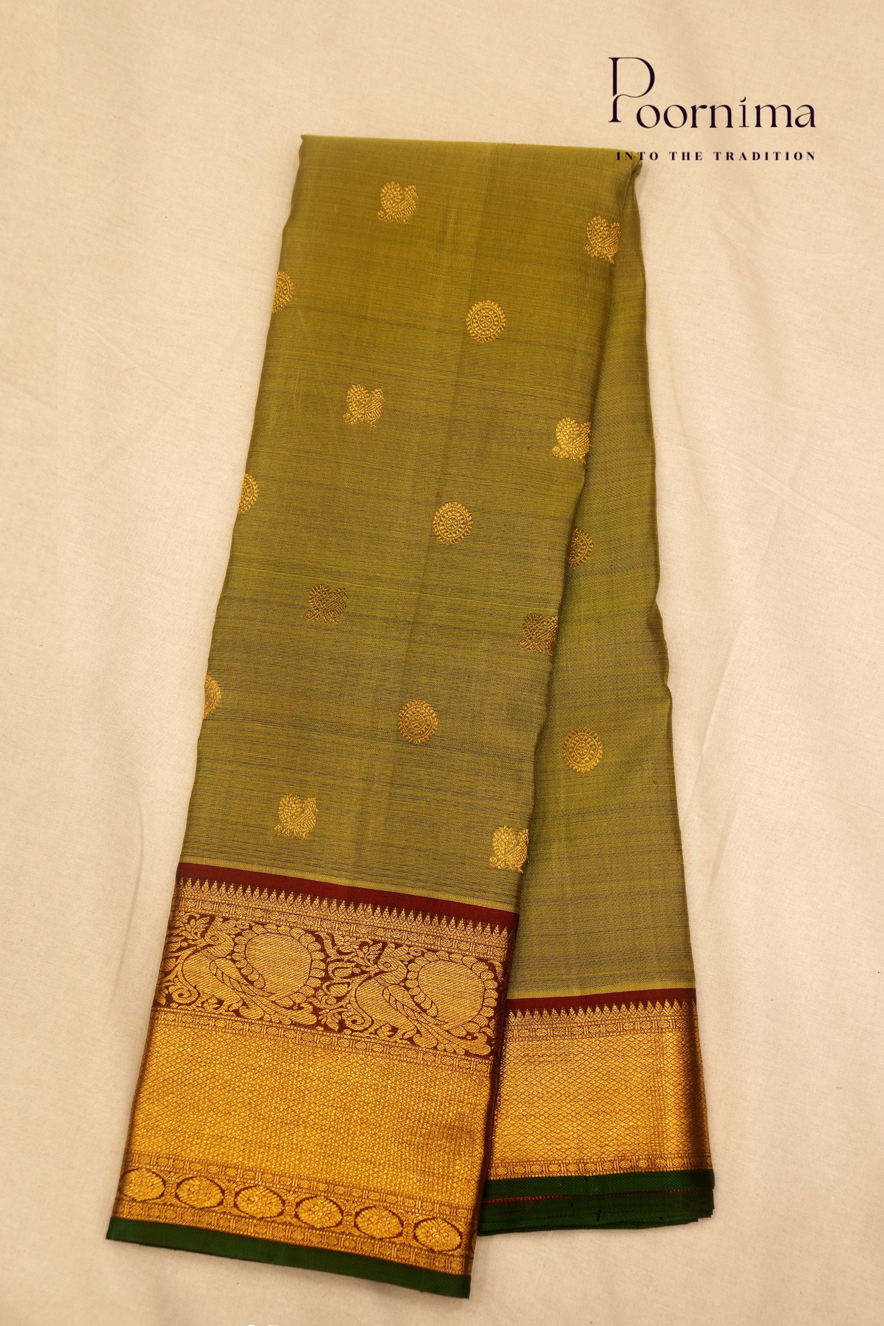 VINTAGE KANJEEVARAM- PISTA GREEN