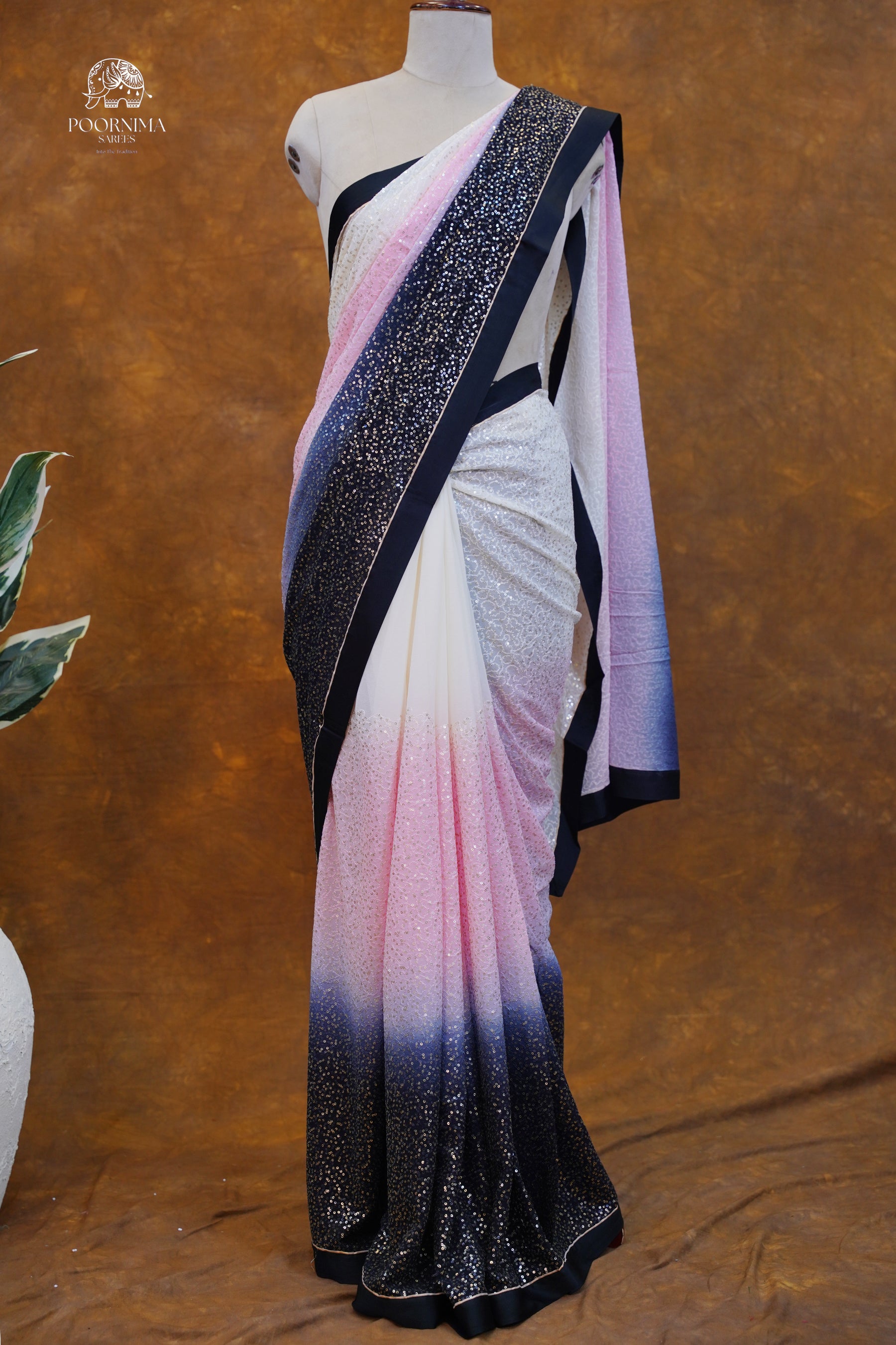 GEORGETTE SEQUENCE WORK SAREE