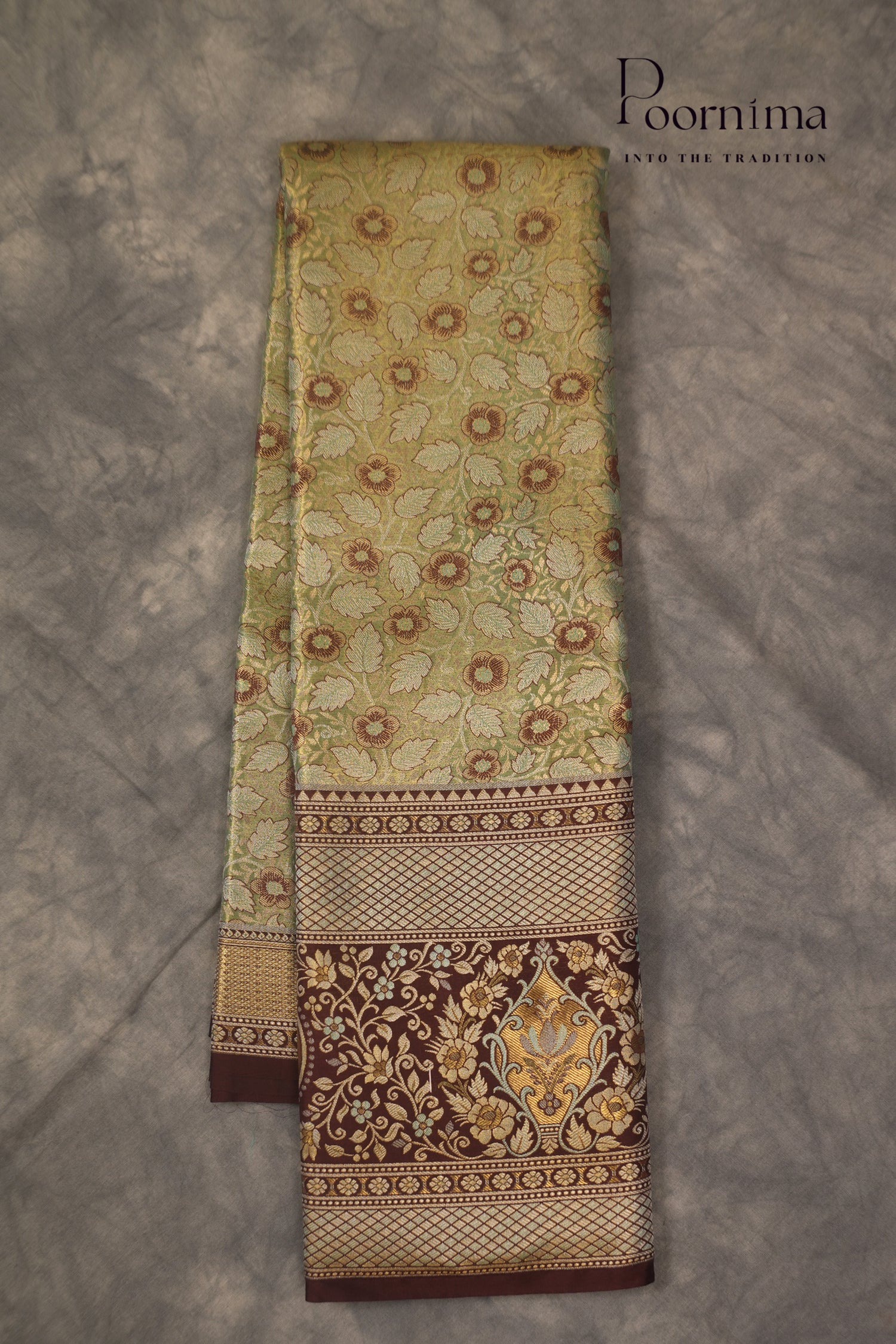 VINTAGE KANJEEVARAM- OLIVE GREEN