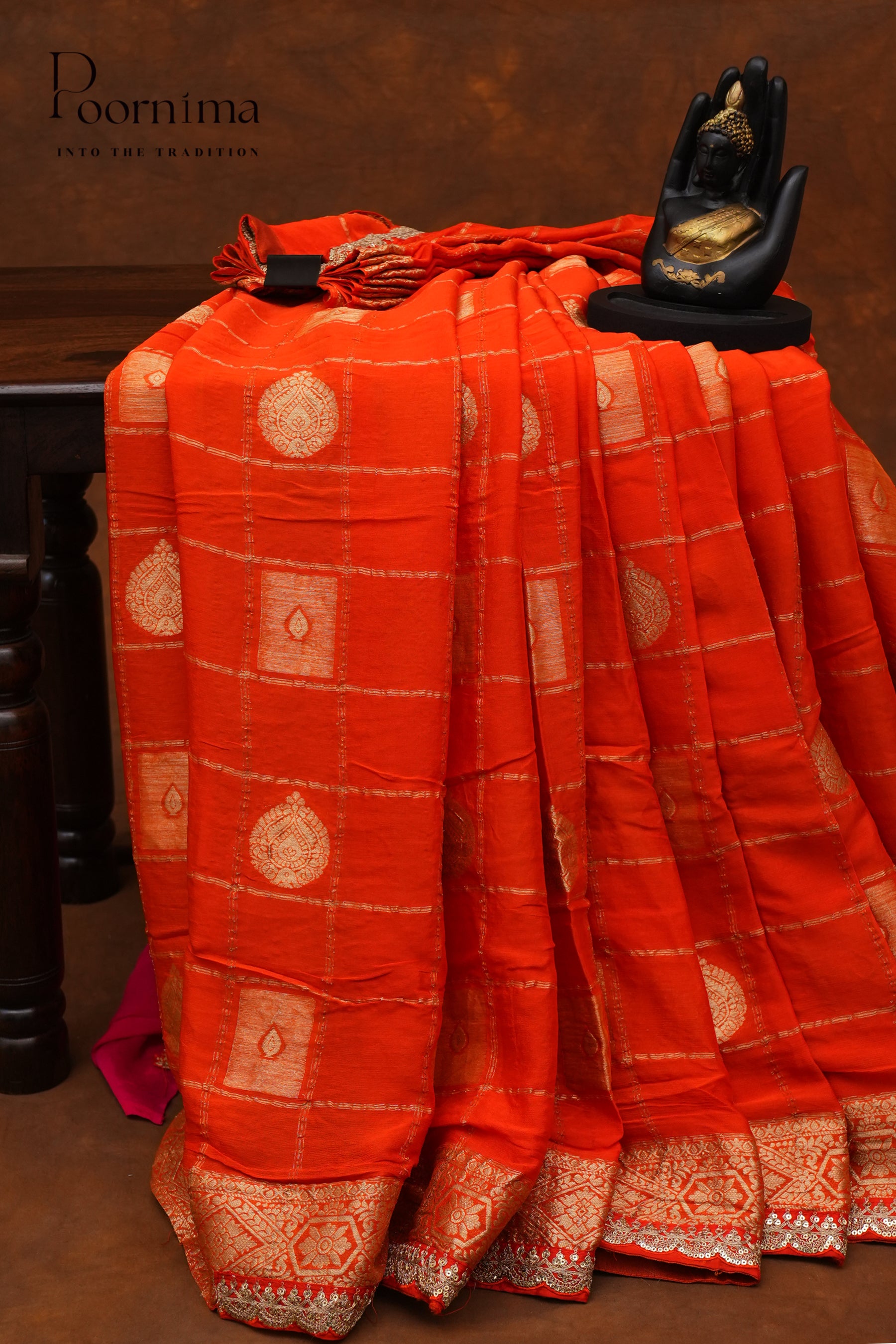 FANCY SAREE- ORANGE