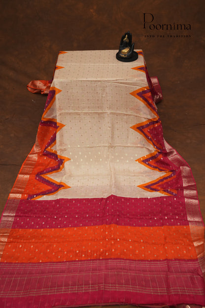 CHINNON GEORGETTE SAREE- CREAM