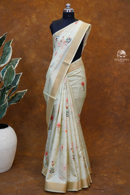 CHANDERI SAREE - LIGHT GREEN