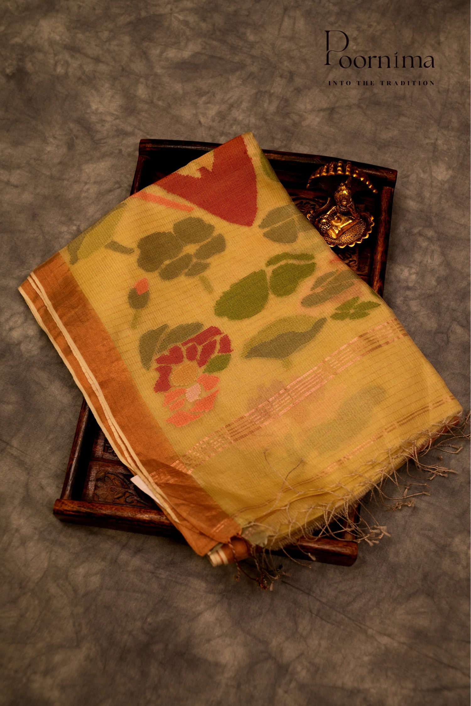 TUSSAR JAMDANI SAREE- PASTEL YELLOW