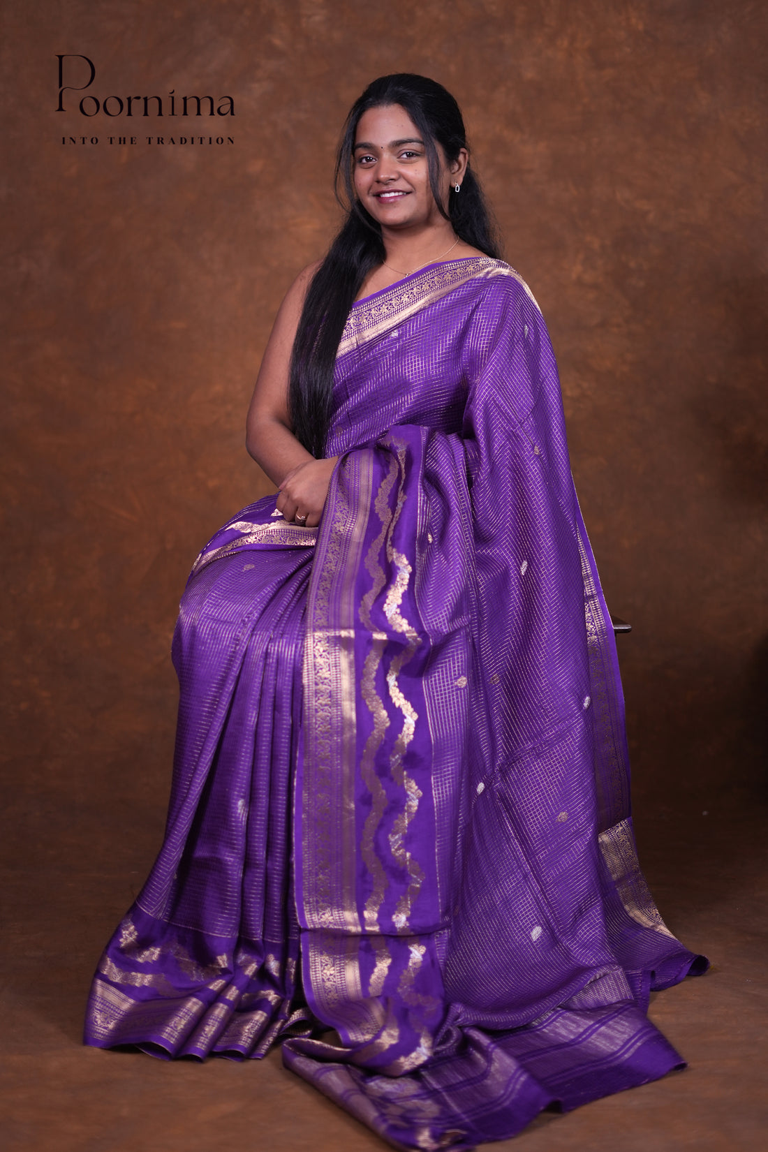 VINTAGE FANCY SAREE - BRINJAL