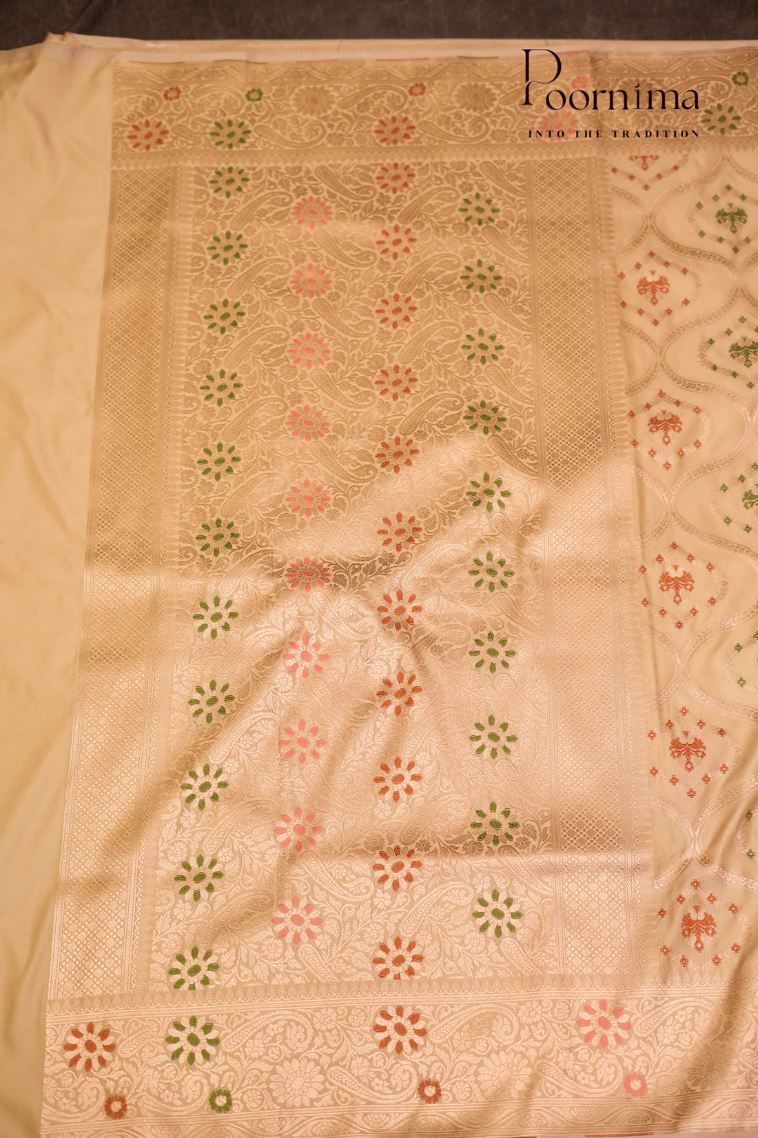 BENARASI PATTU- HALF WHITE