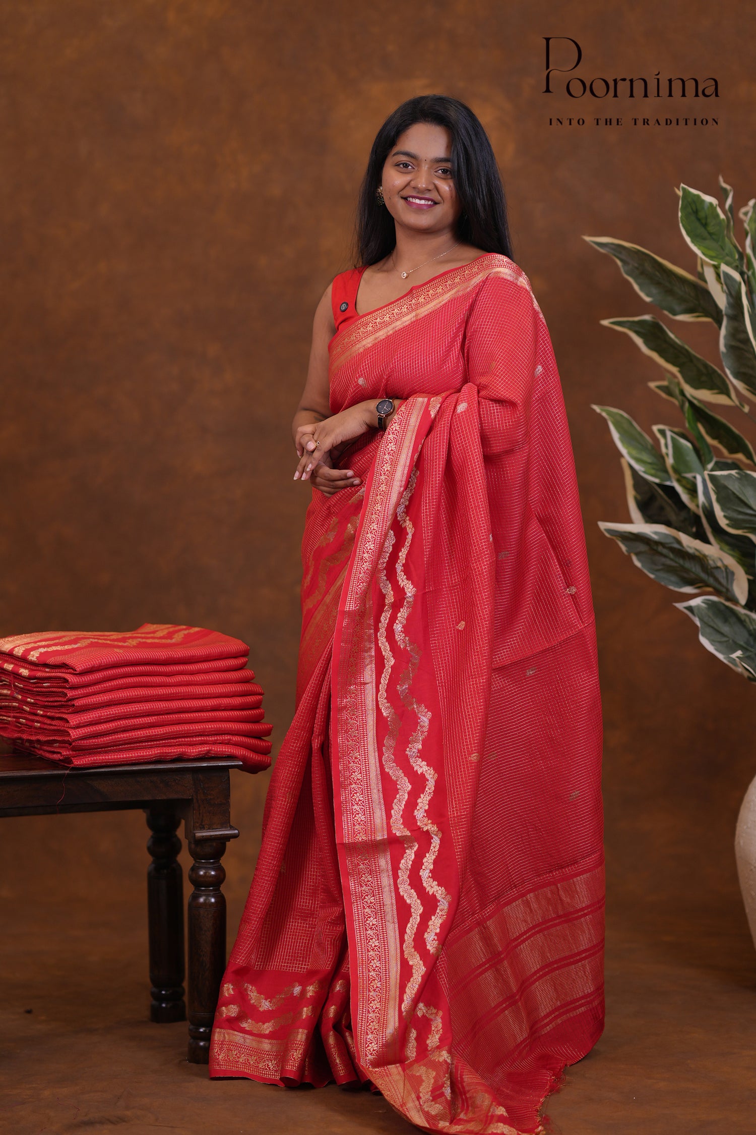 VINTAGE FANCY SAREE- ORANGE