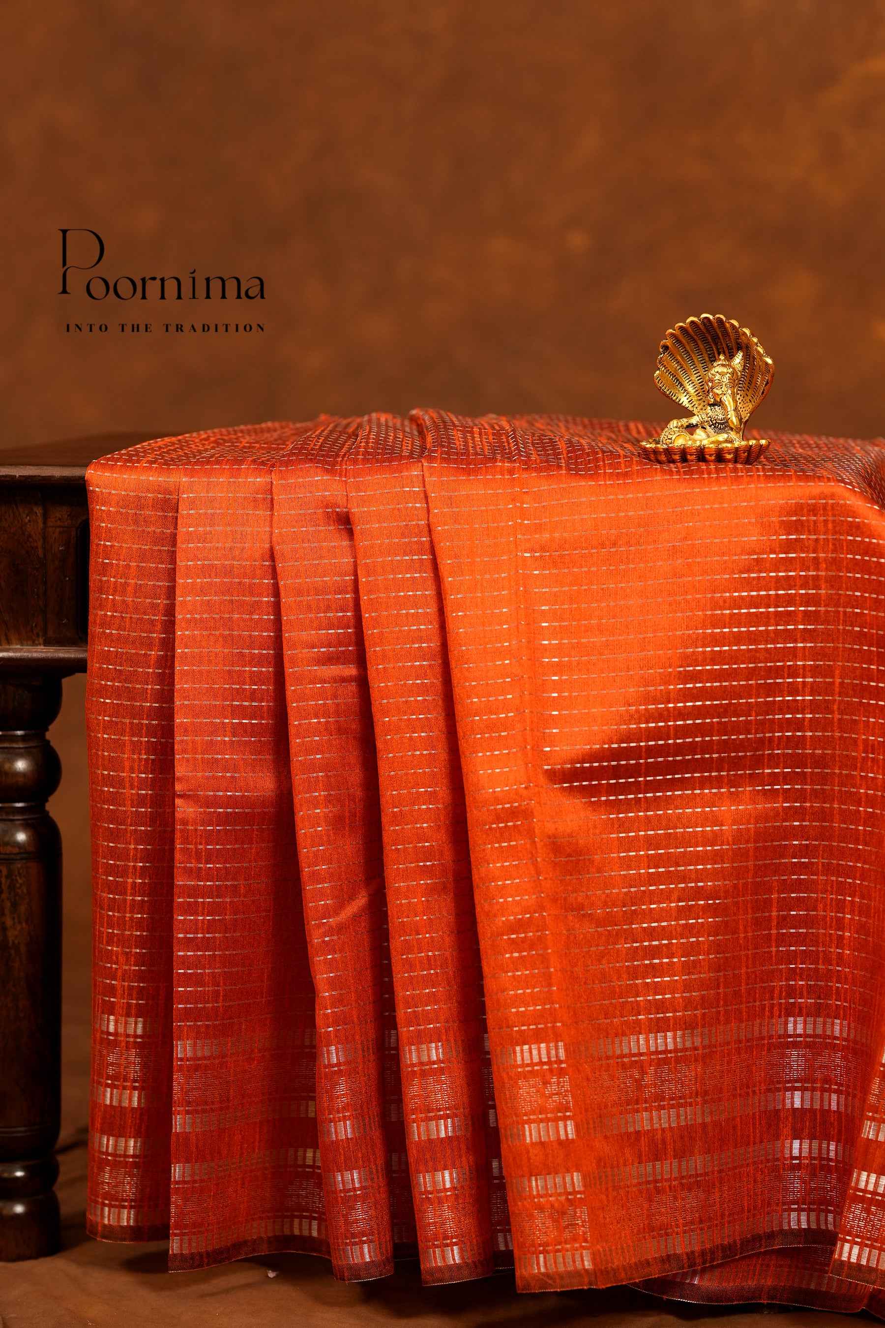 DUPIYANA FANCY SAREE- RUST