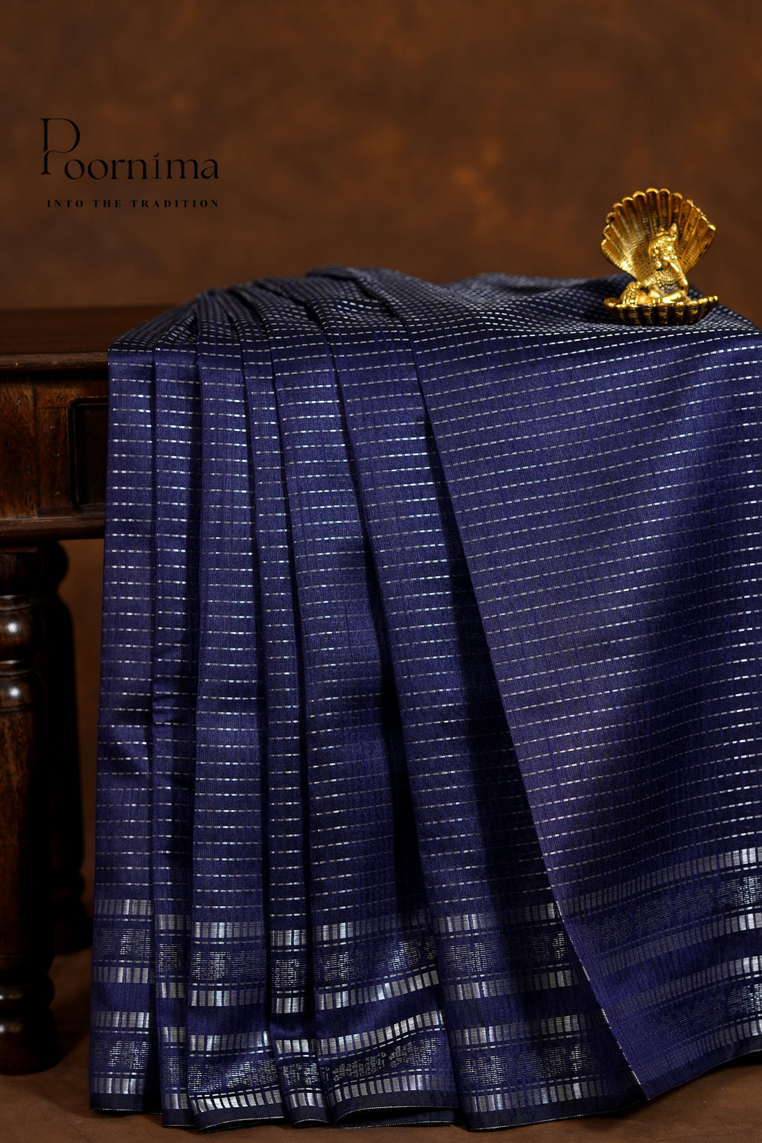 DUPIYANA FANCY SAREE- NAVY BLUE